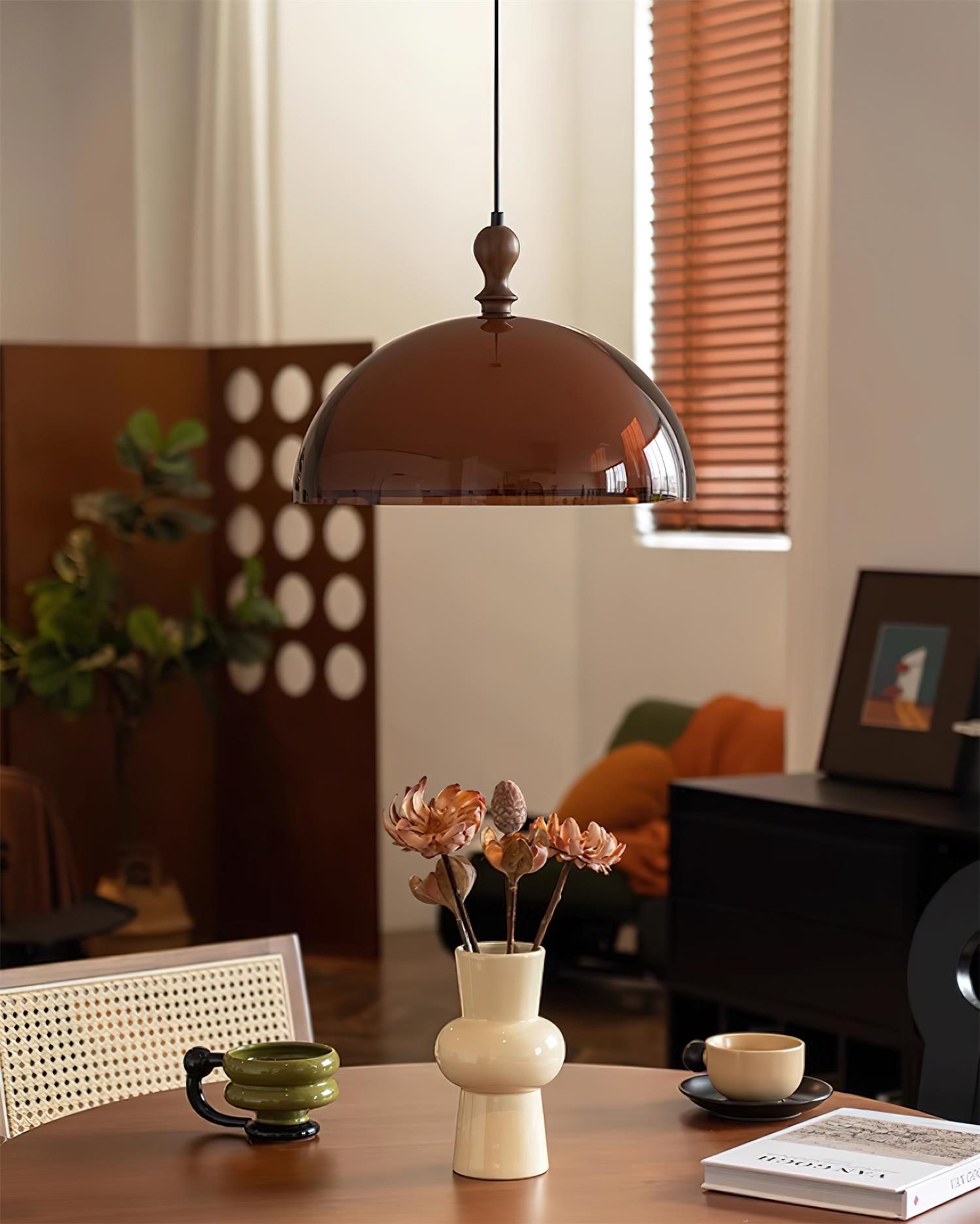 Daro Amber Acrylic Dome Pendant Light-Neutral Decor