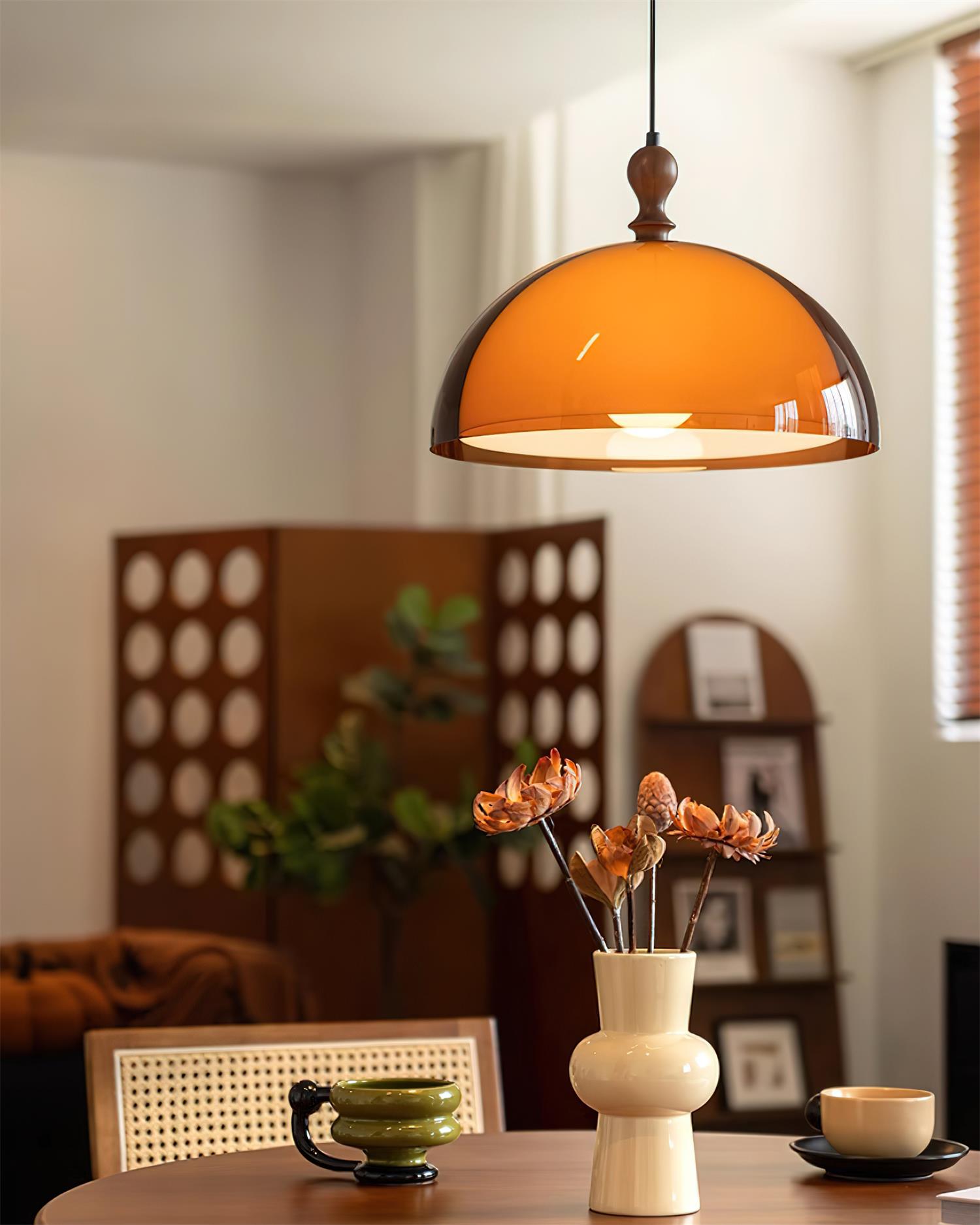 Daro Amber Acrylic Dome Pendant Light-Neutral Decor