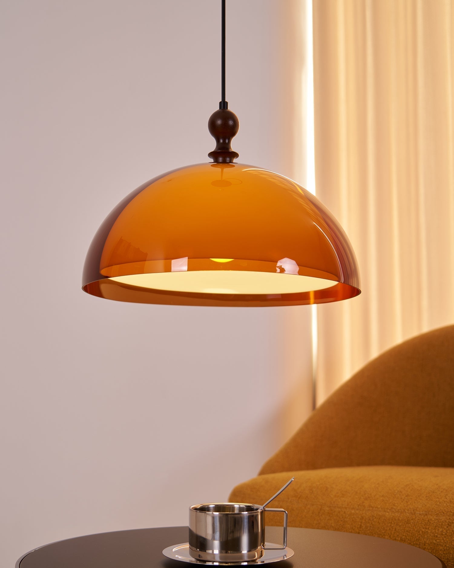 Daro Amber Acrylic Dome Pendant Light-Neutral Decor