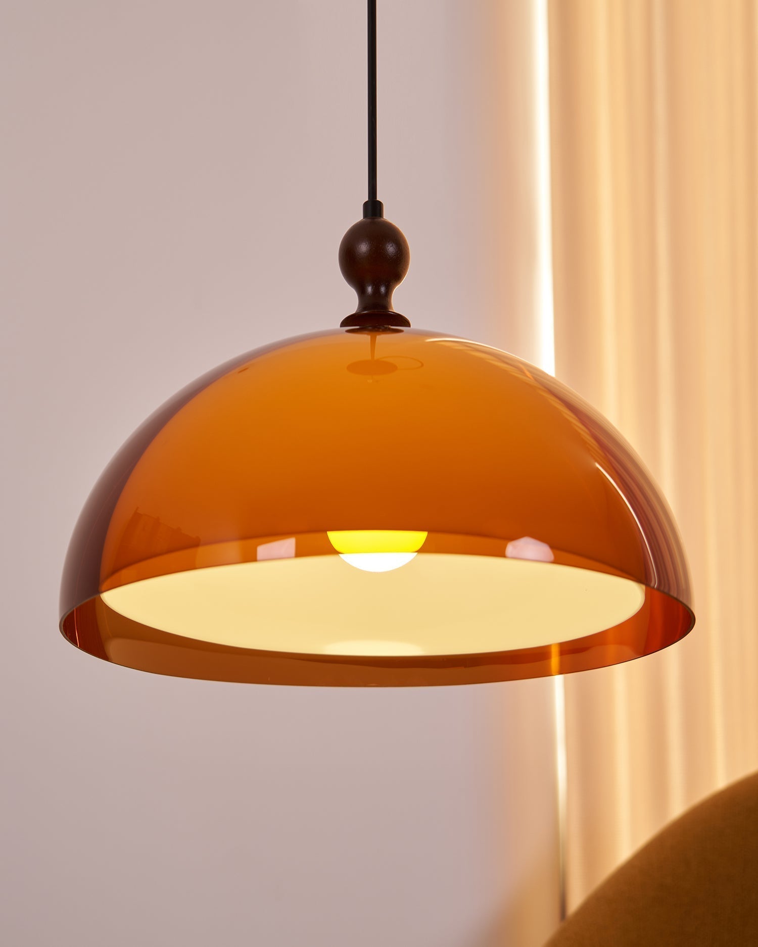 Daro Amber Acrylic Dome Pendant Light-Neutral Decor