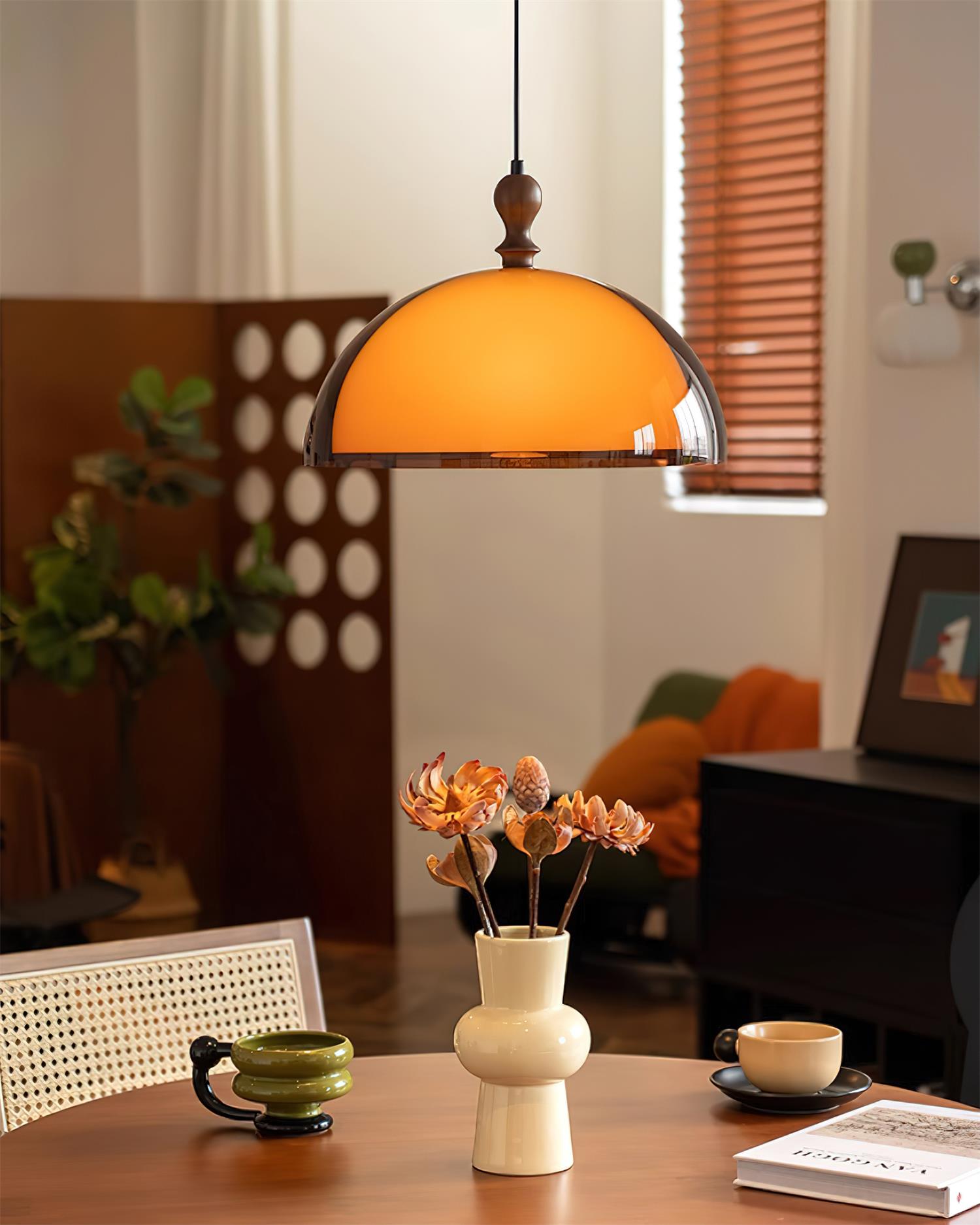 Daro Amber Acrylic Dome Pendant Light-Neutral Decor