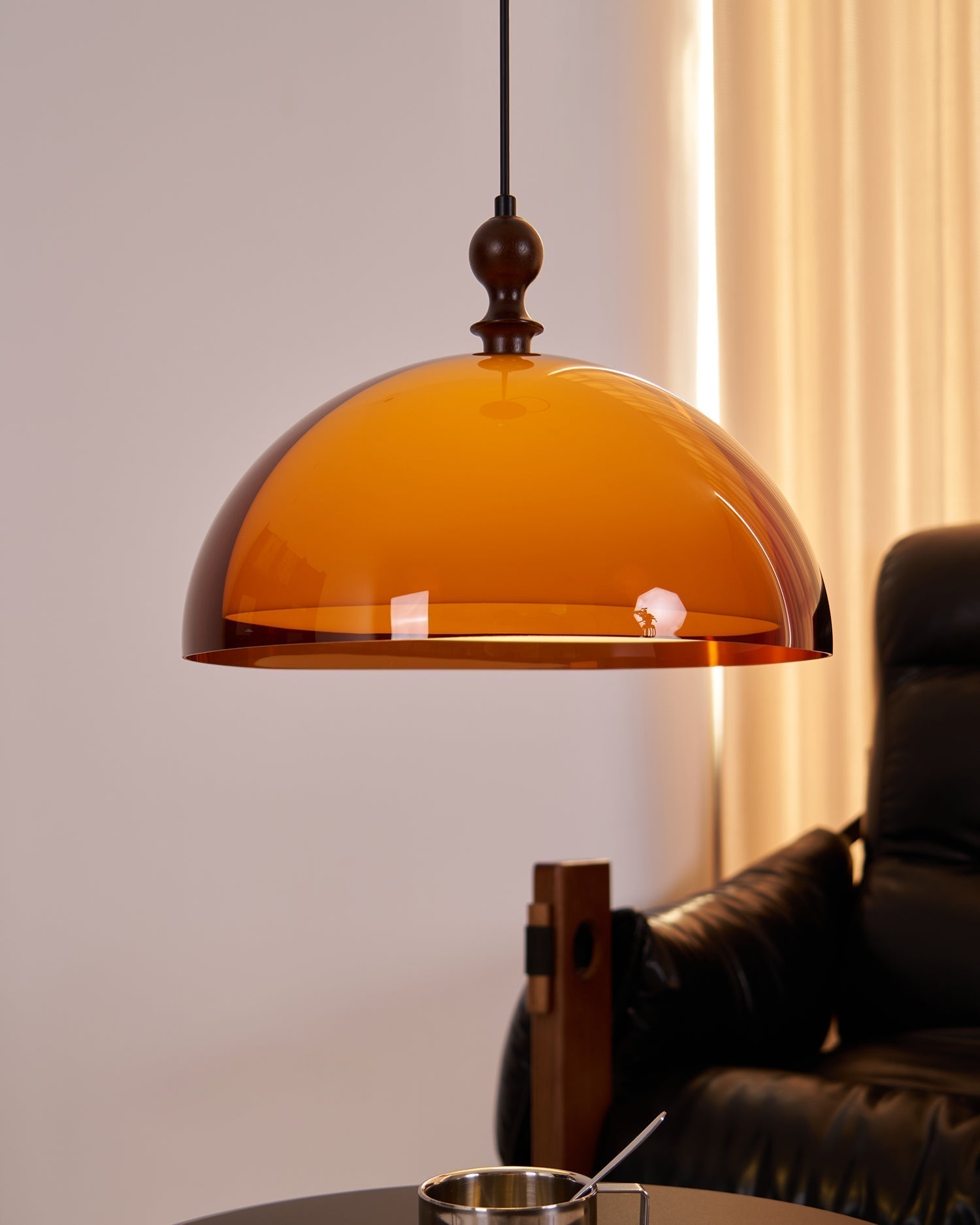 Daro Amber Acrylic Dome Pendant Light-Neutral Decor