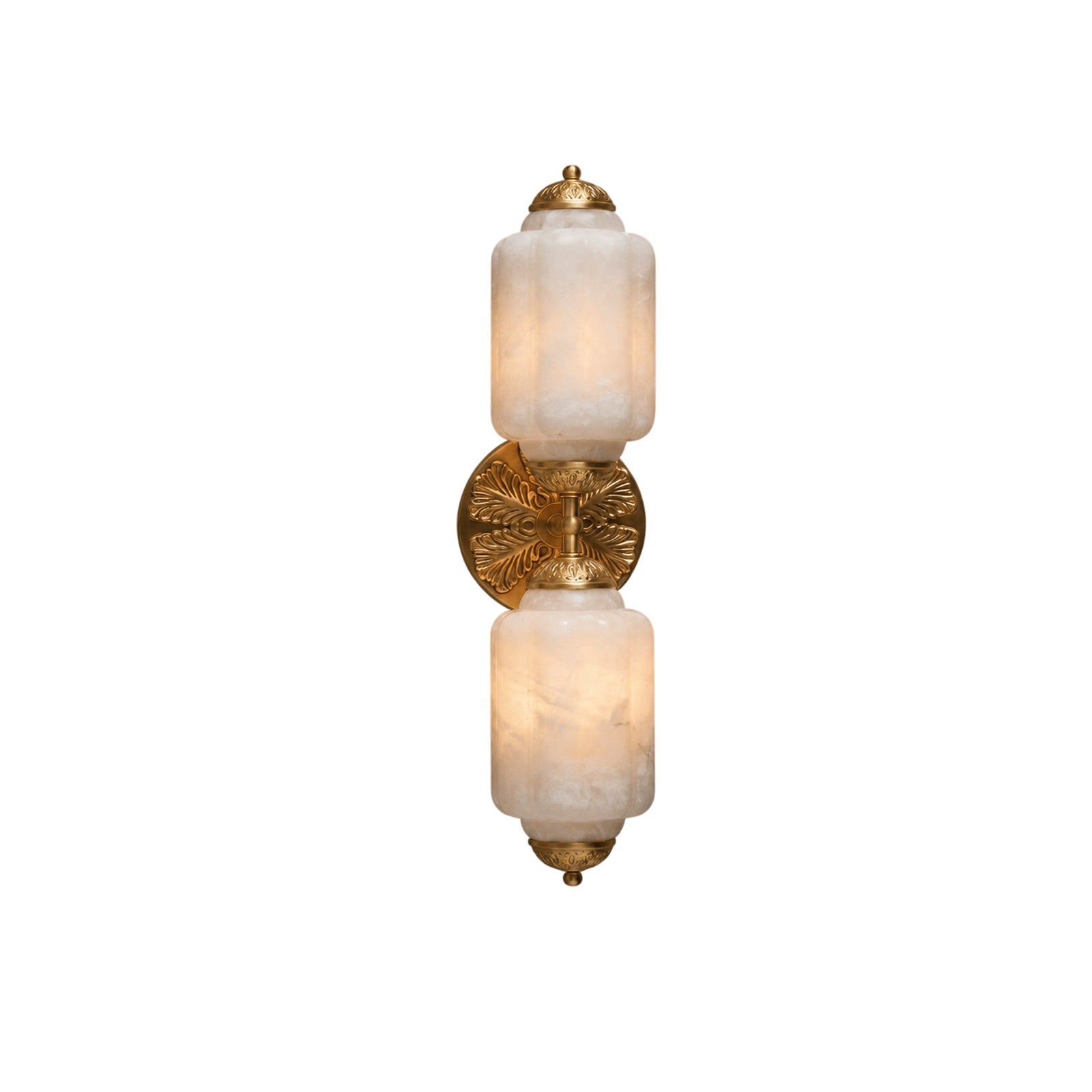 Another lifestyle view of the Eloise sconce in a decorated space.