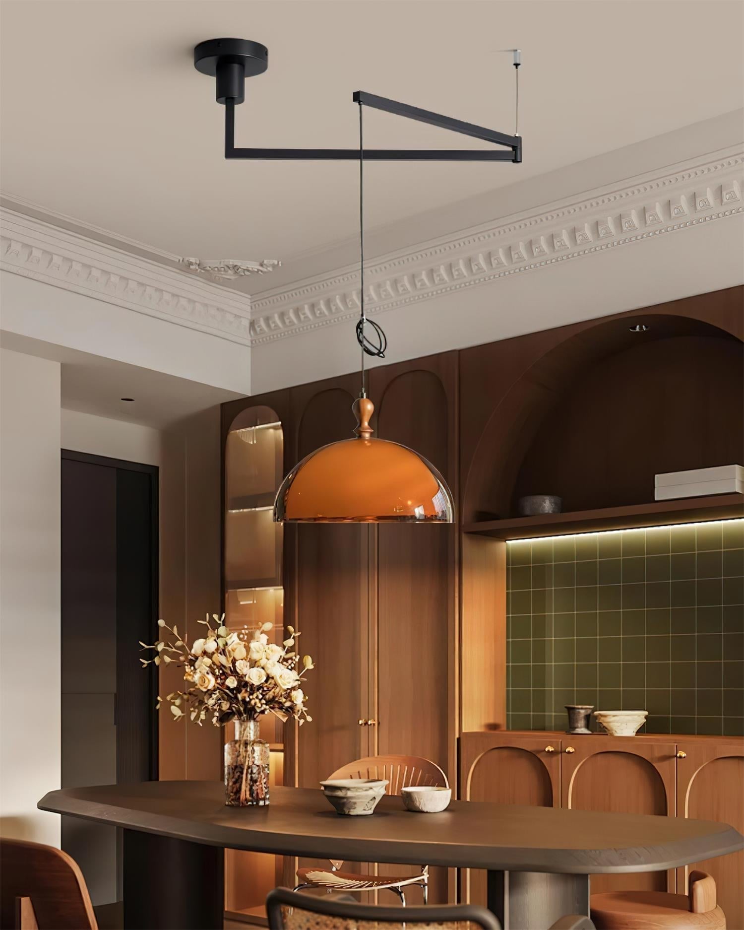 Vika Swing Arm Pendant Lamp-Neutral Decor