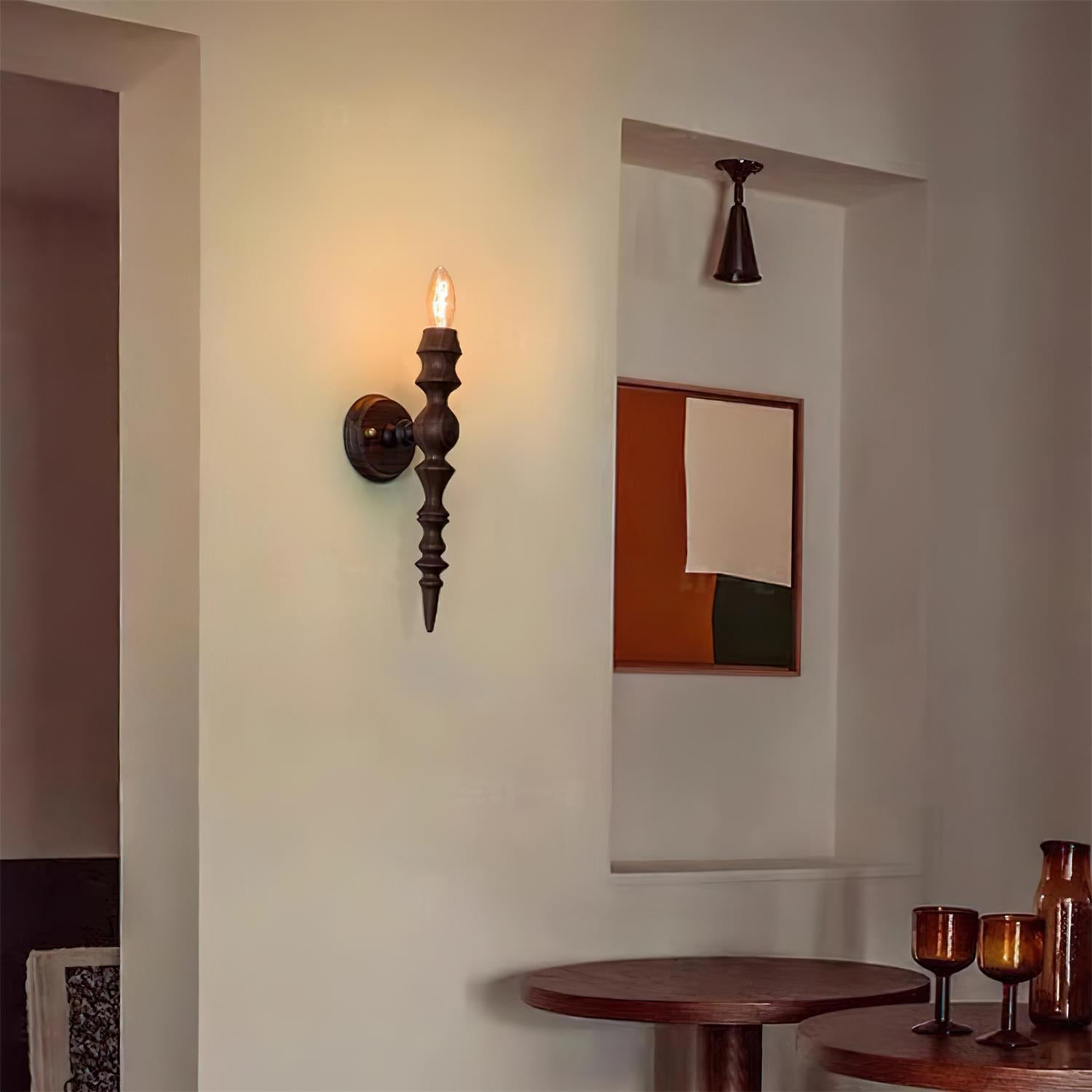Wall Lamp Modern Vintage Wood Body Multiple Wood Finishes