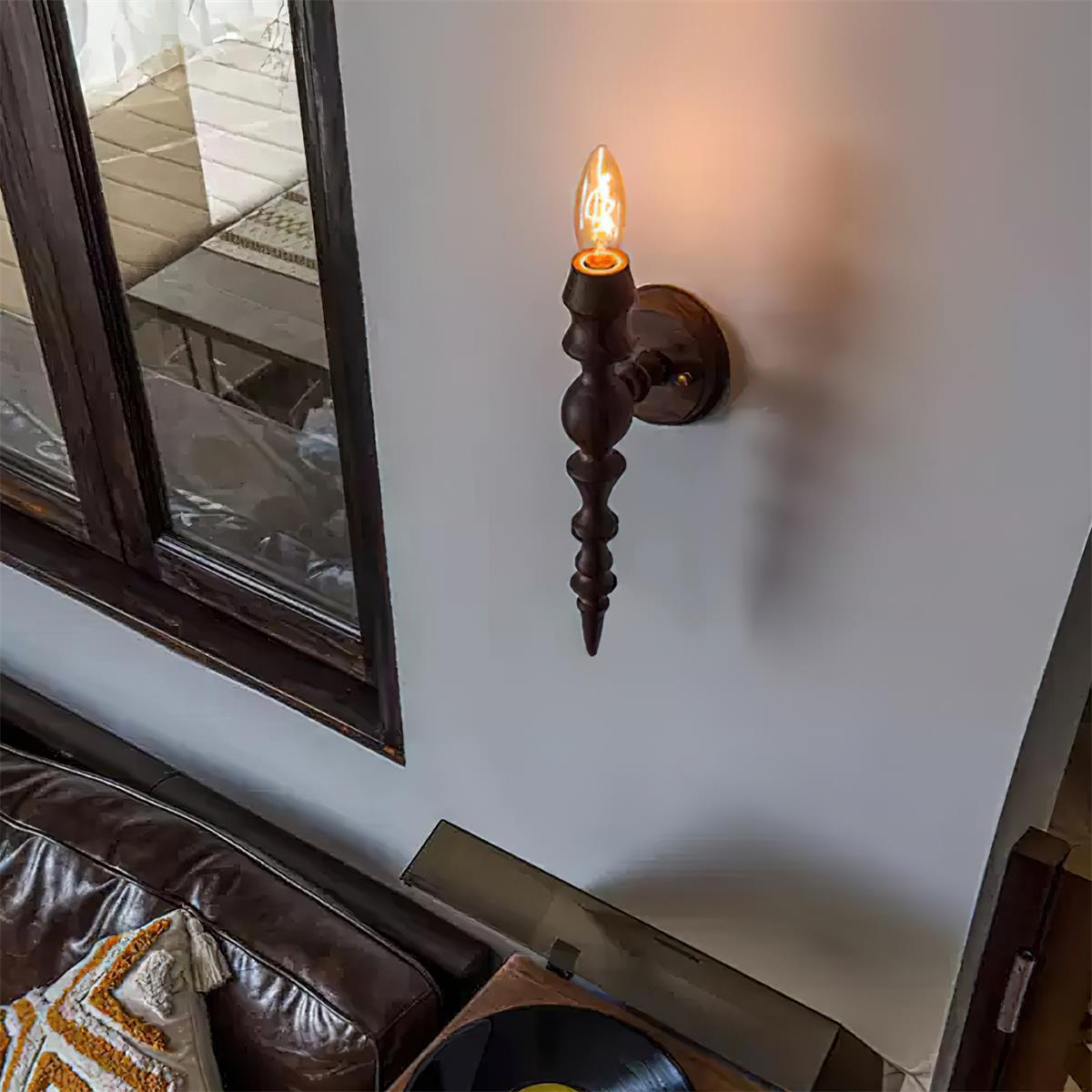 Wall Lamp Modern Vintage Wood Body Multiple Wood Finishes