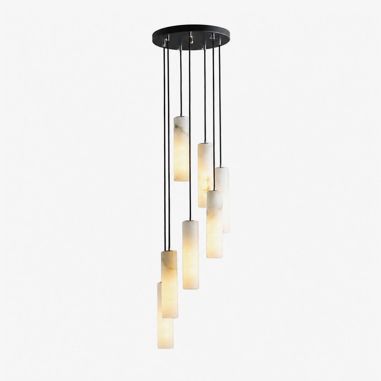 Elongated Alabaster Cluster Pendant Lamp-Neutral Decor