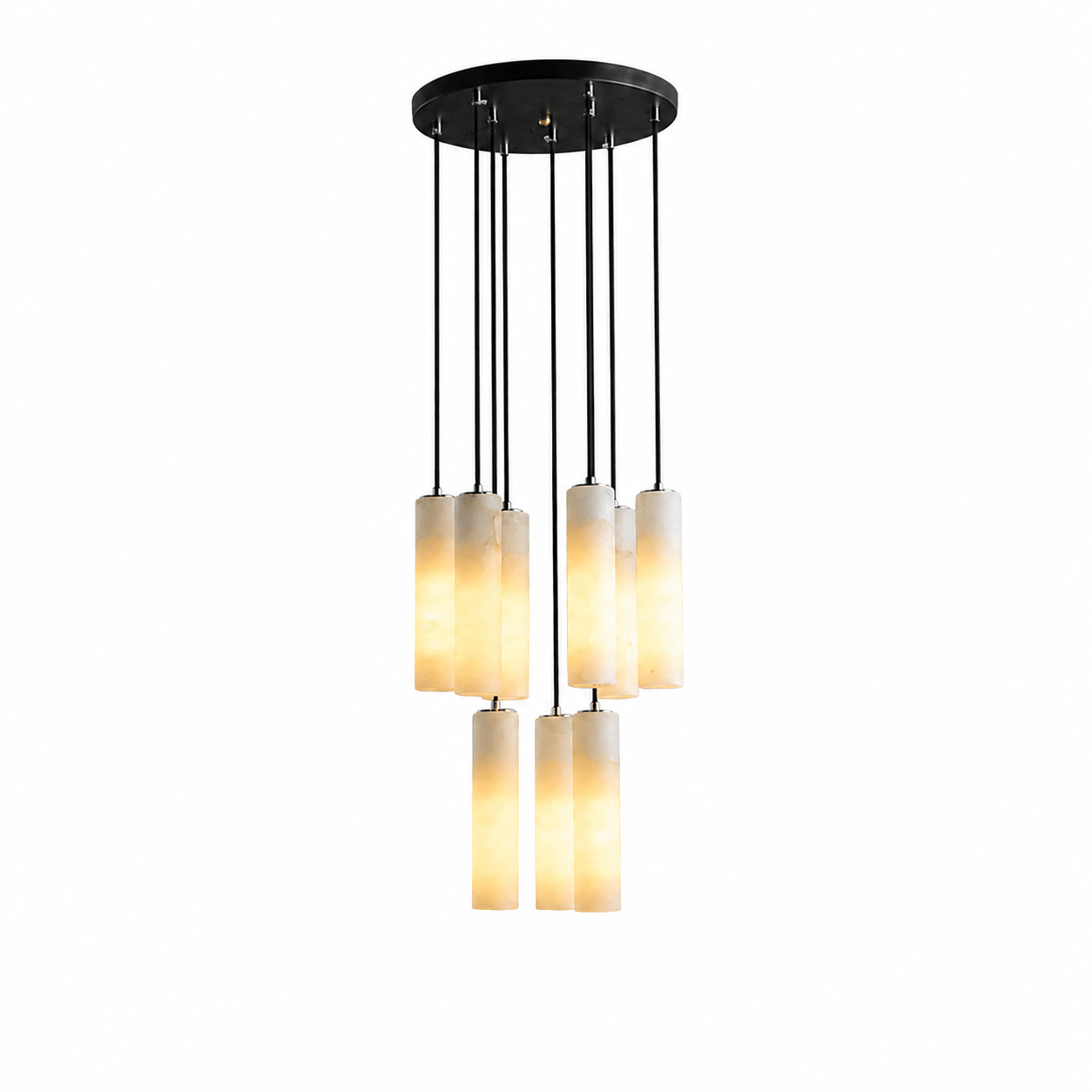 Elongated Alabaster Cluster Pendant Lamp-Neutral Decor