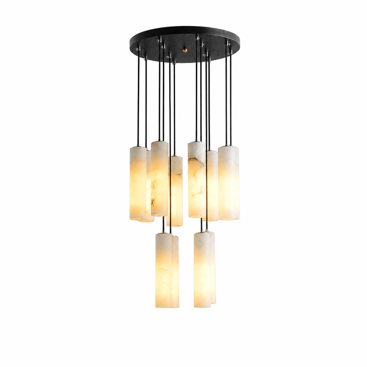 Elongated Alabaster Cluster Pendant Lamp-Neutral Decor