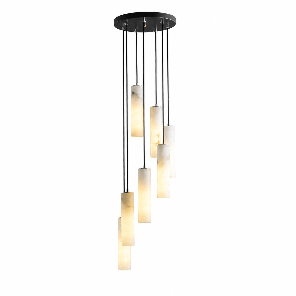 Elongated Alabaster Cluster Pendant Lamp-Neutral Decor