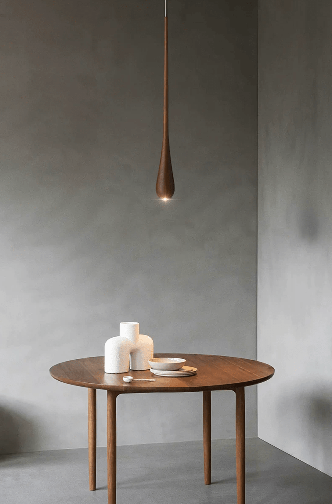 Elongated Teardrop Pendant Light-Neutral Decor