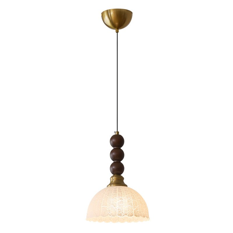 Avshaara Traditional Elegance Vintage Fabric Wood Pendant Light-Neutral Decor