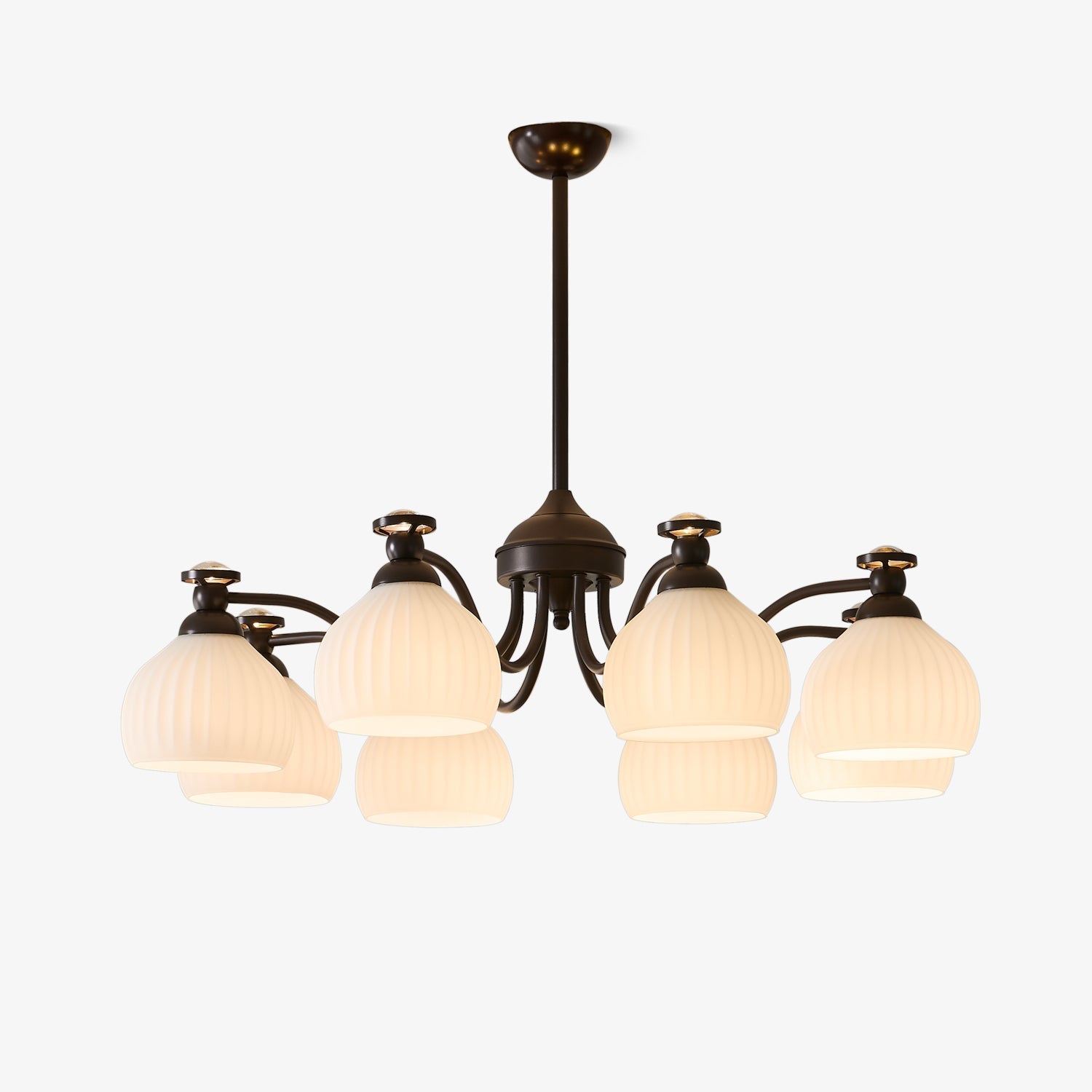 Calaeor Premium Elegance Glass Chandelier-Neutral Decor