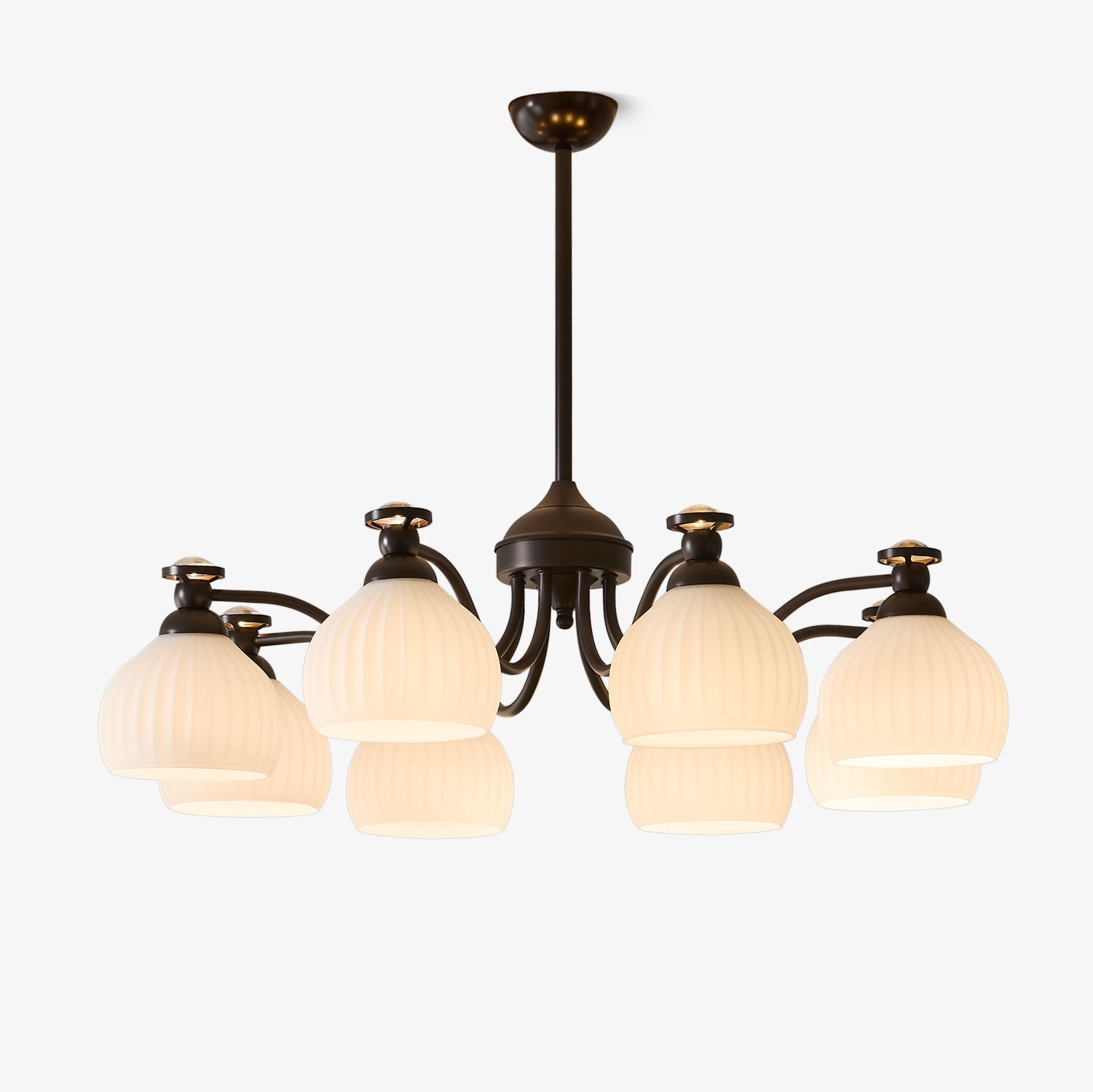 Calaeor Premium Elegance Glass Chandelier-Neutral Decor
