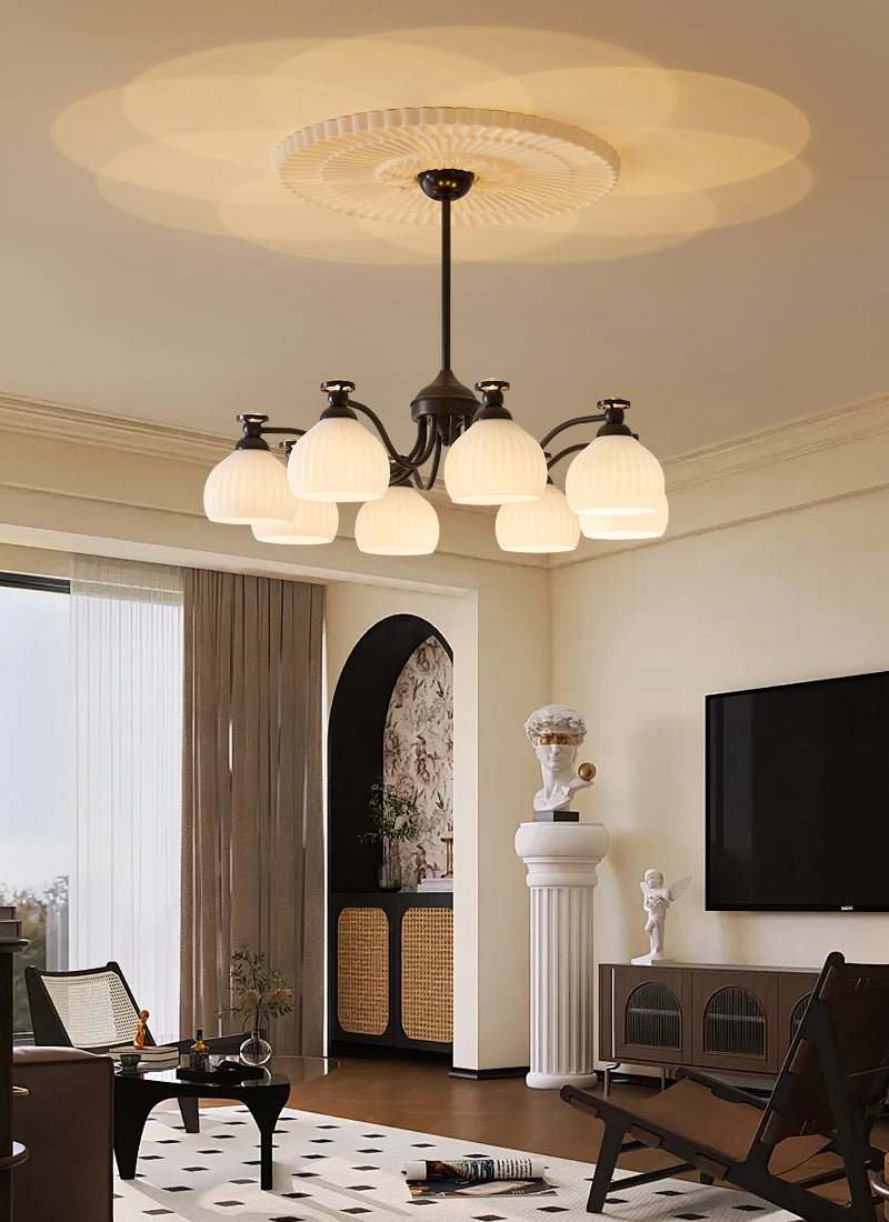 Calaeor Premium Elegance Glass Chandelier-Neutral Decor