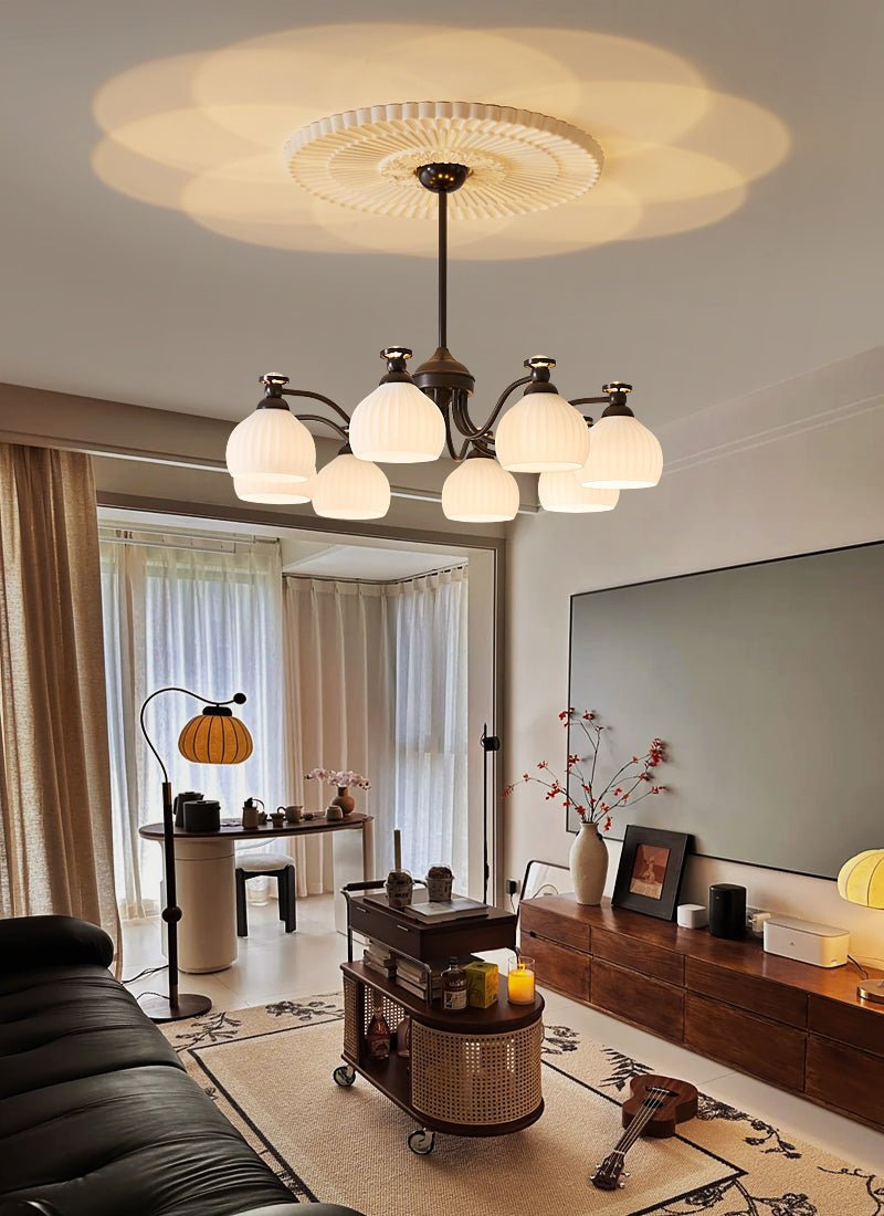 Calaeor Premium Elegance Glass Chandelier-Neutral Decor