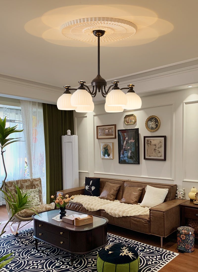 Calaeor Premium Elegance Glass Chandelier-Neutral Decor