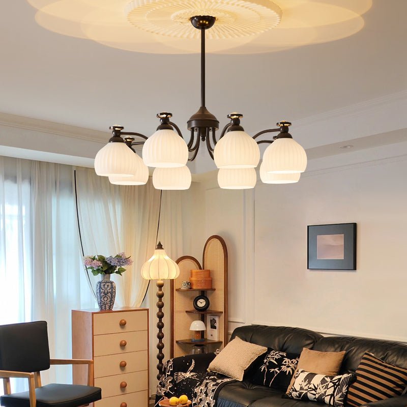 Calaeor Premium Elegance Glass Chandelier-Neutral Decor