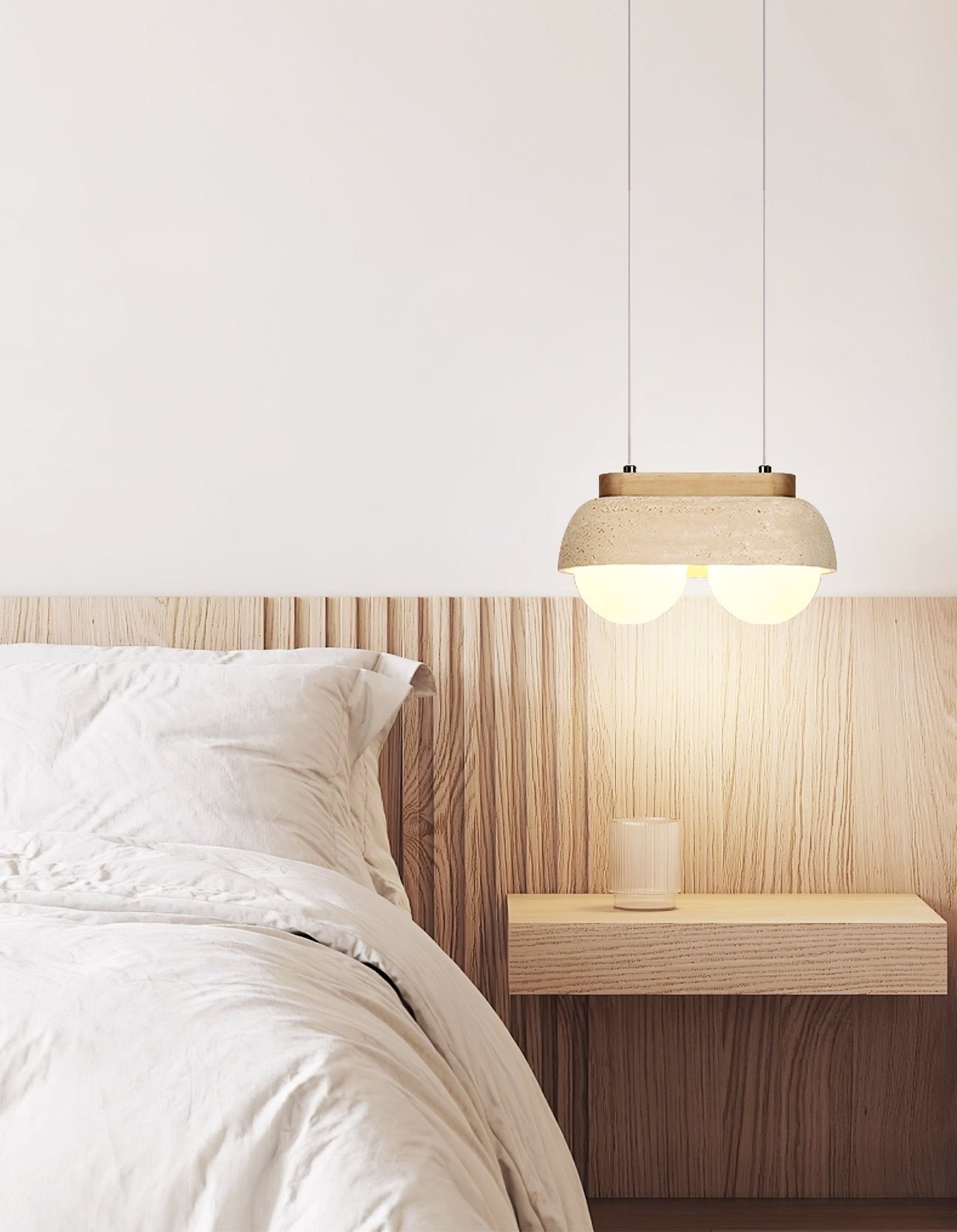 Yeln Travertine Pendant Light-Neutral Decor