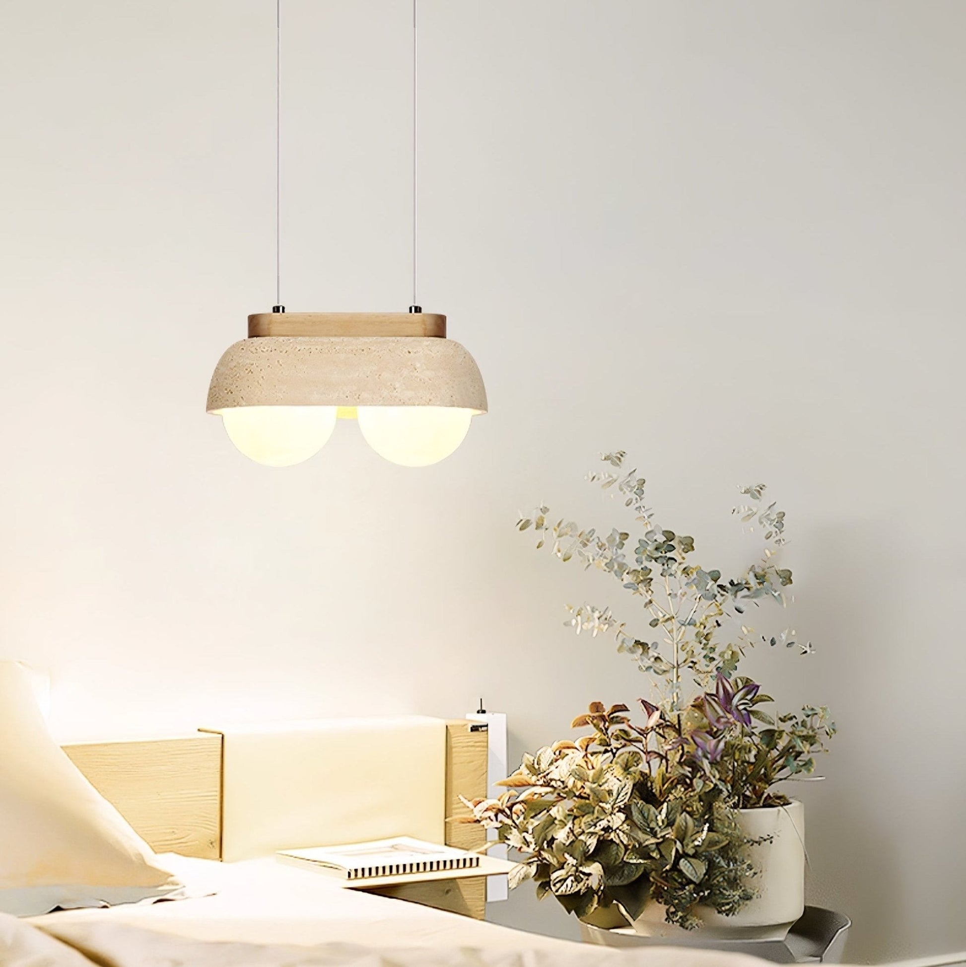 Yeln Travertine Pendant Light-Neutral Decor
