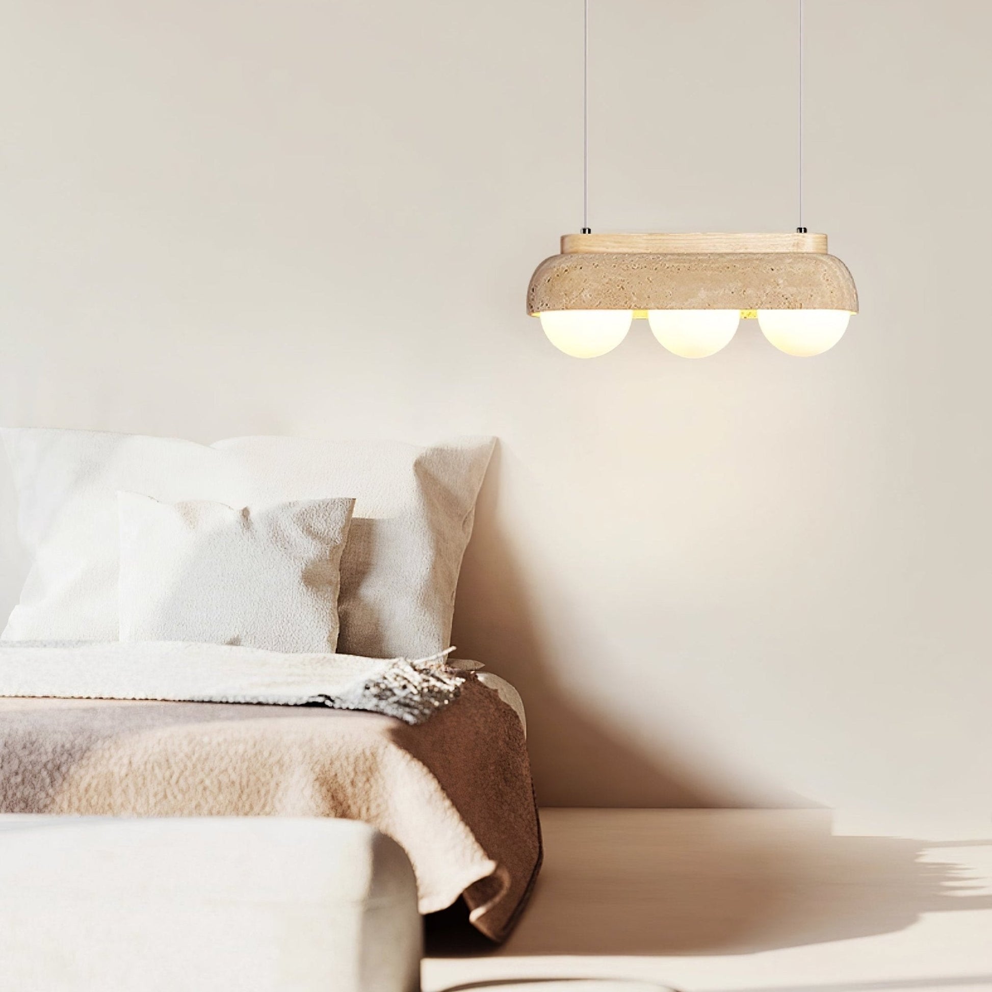 Yeln Travertine Pendant Light-Neutral Decor