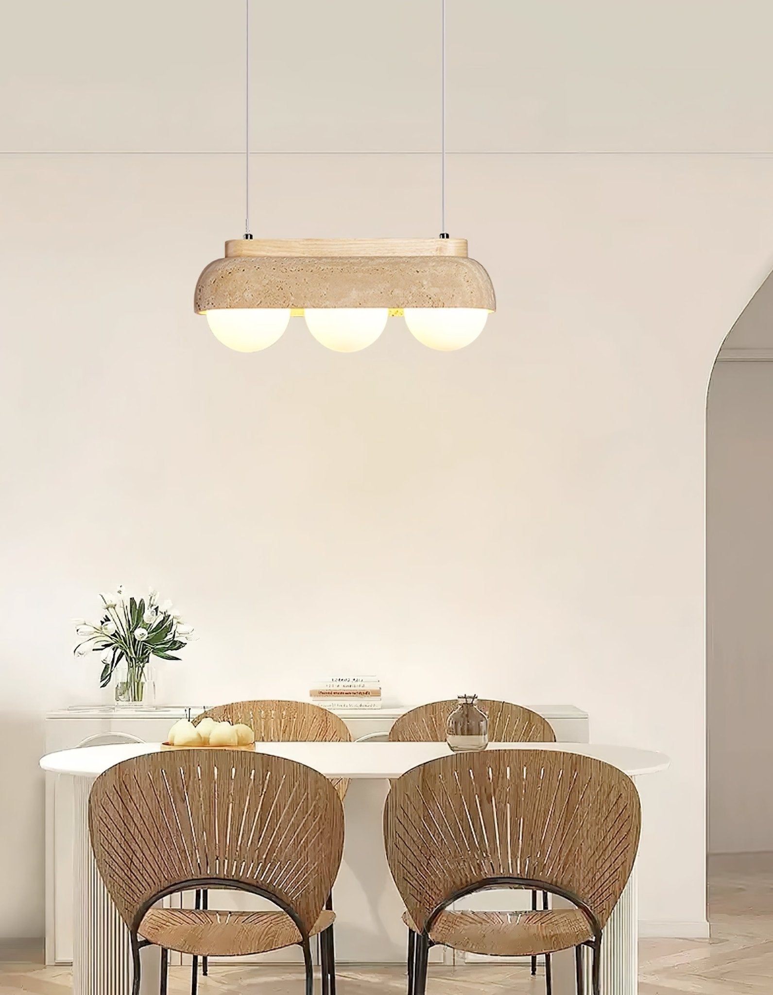 Yeln Travertine Pendant Light-Neutral Decor