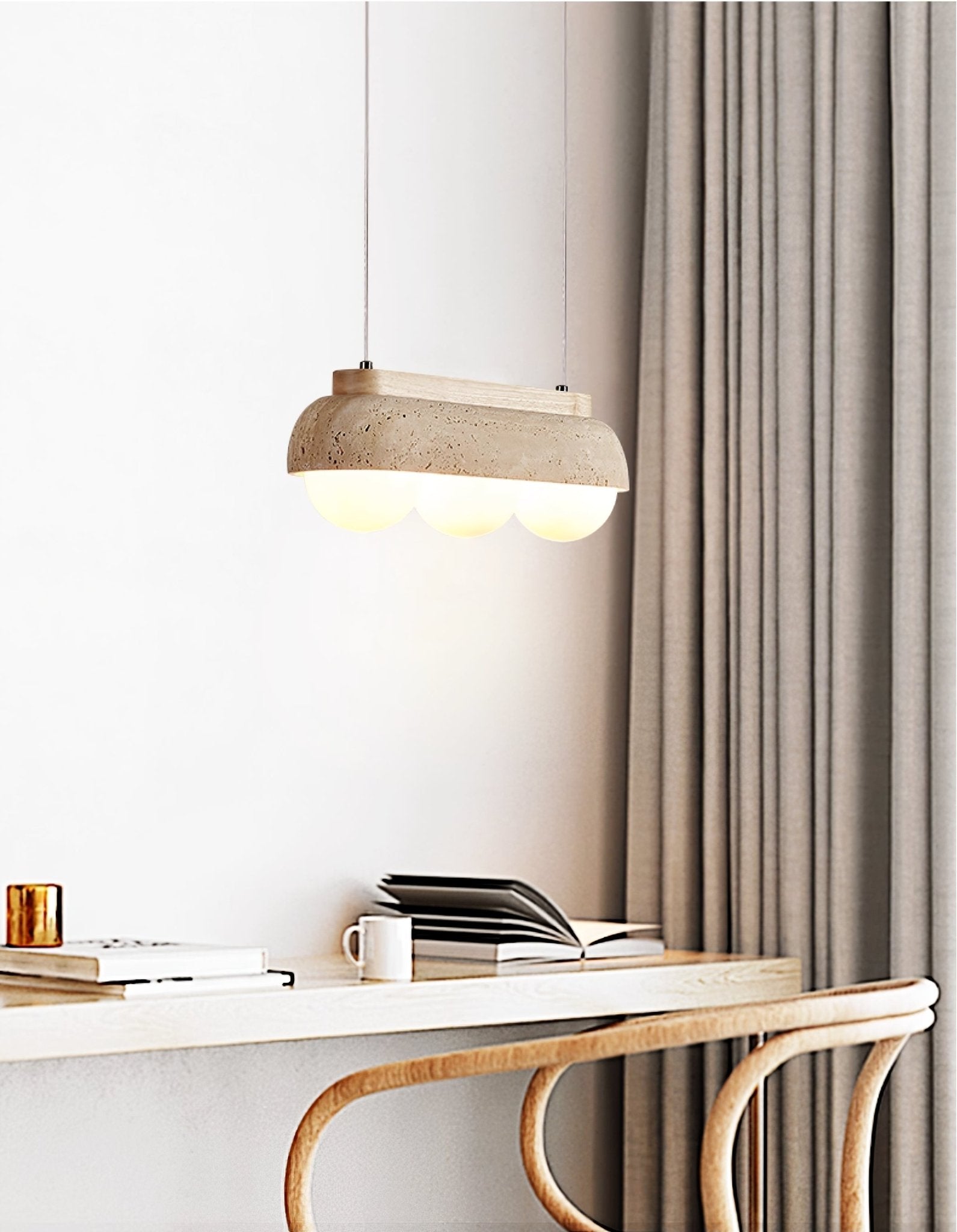 Yeln Travertine Pendant Light-Neutral Decor