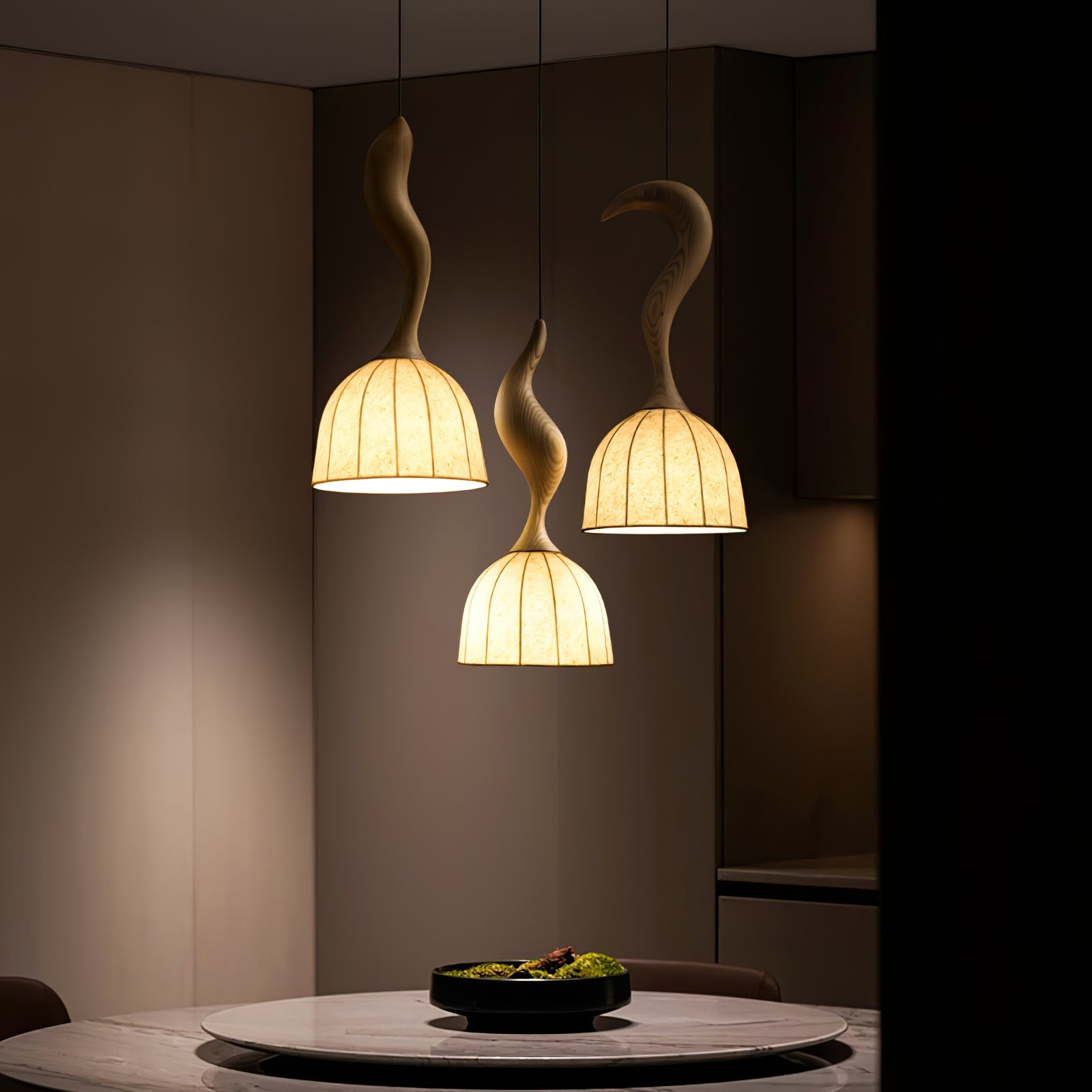 Colire Creativity Twisted Wood Pendant Light-Neutral Decor