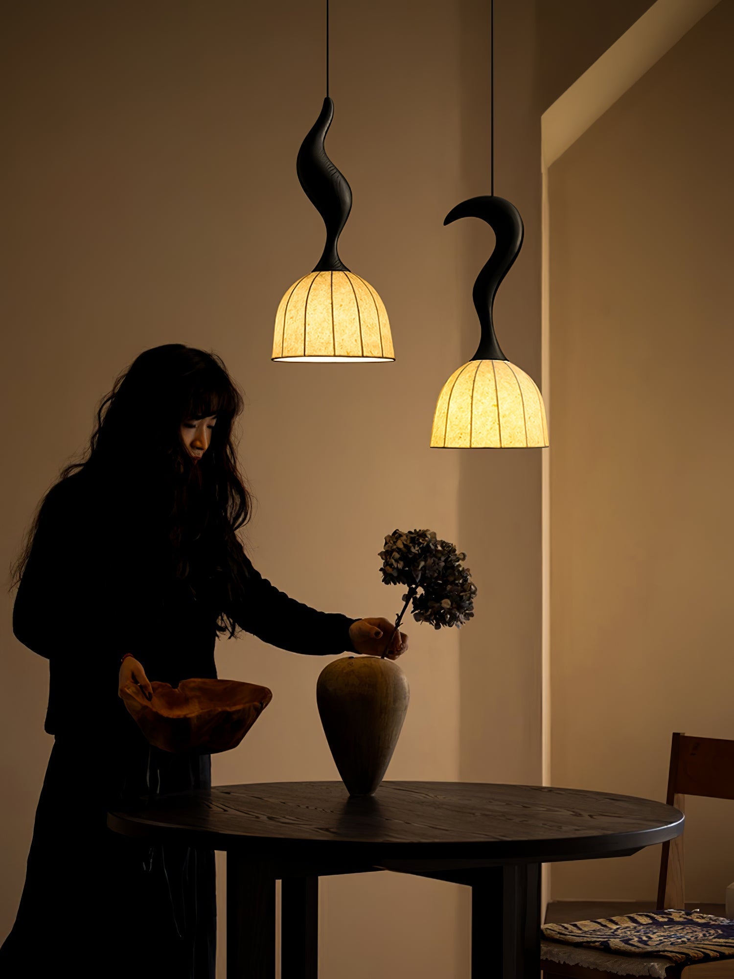 Colire Creativity Twisted Wood Pendant Light-Neutral Decor