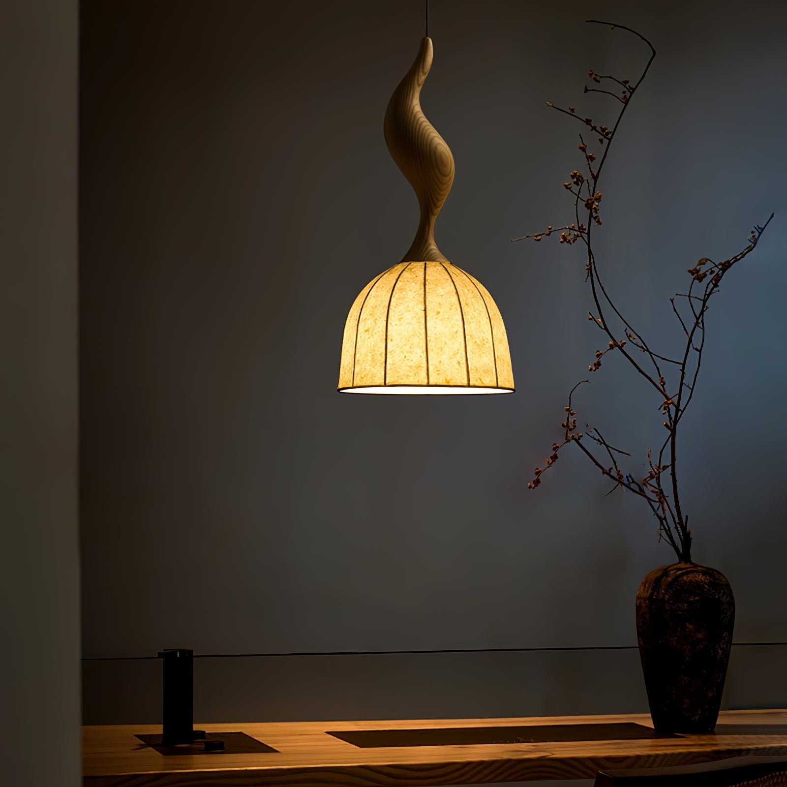 Colire Creativity Twisted Wood Pendant Light-Neutral Decor