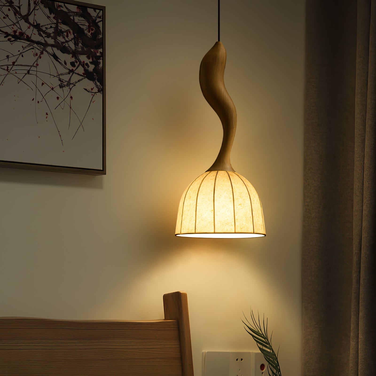 Colire Creativity Twisted Wood Pendant Light-Neutral Decor