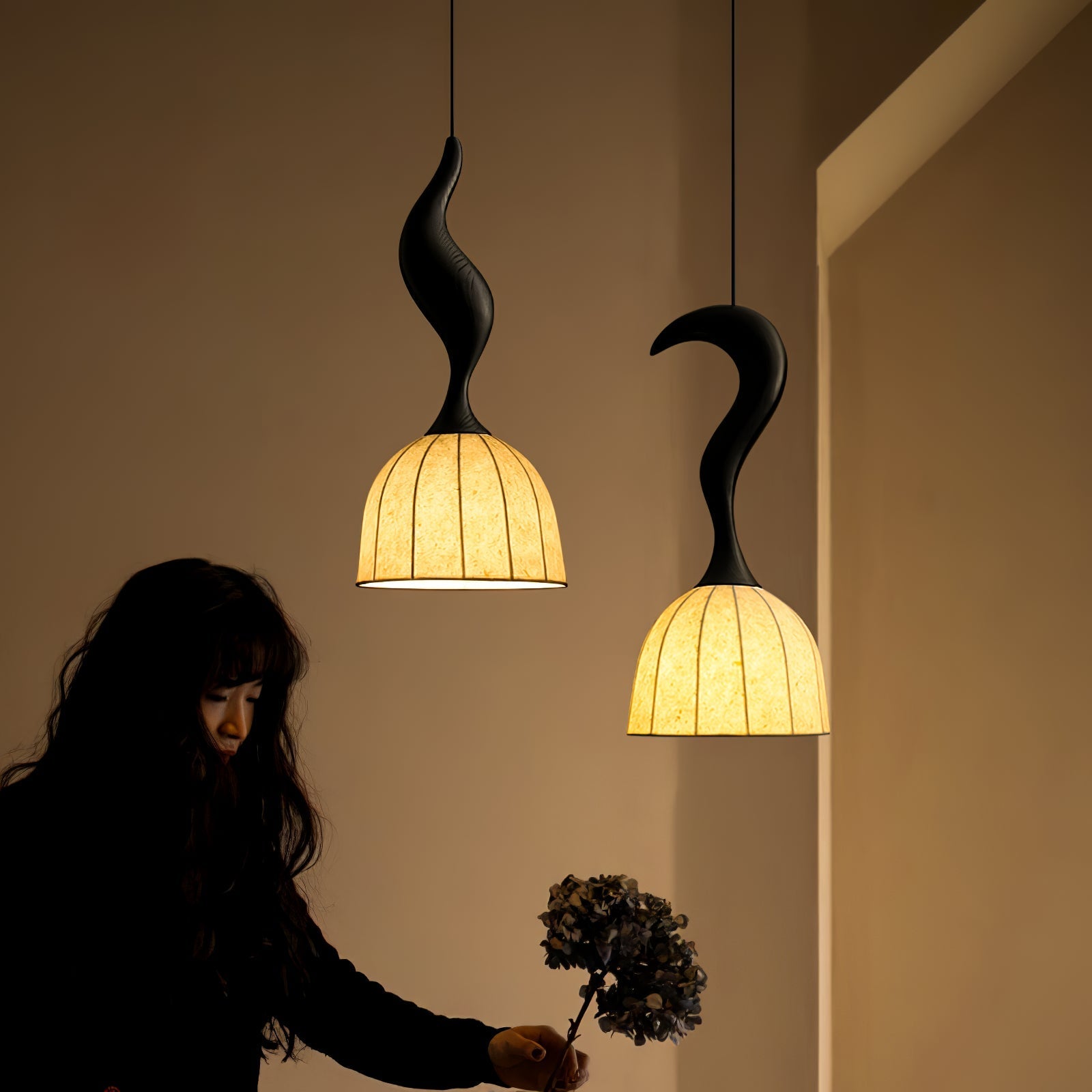Colire Creativity Twisted Wood Pendant Light-Neutral Decor