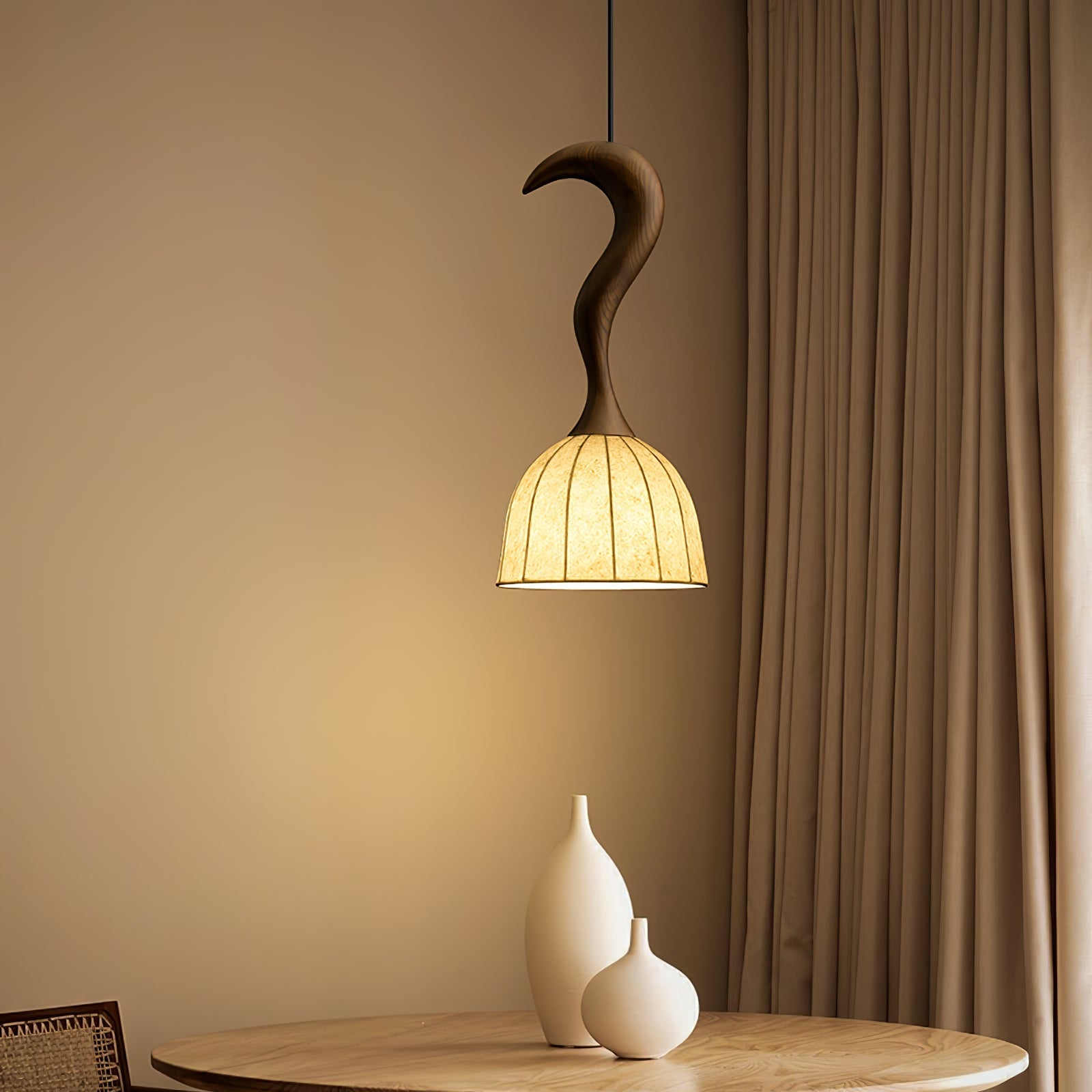 Colire Creativity Twisted Wood Pendant Light-Neutral Decor