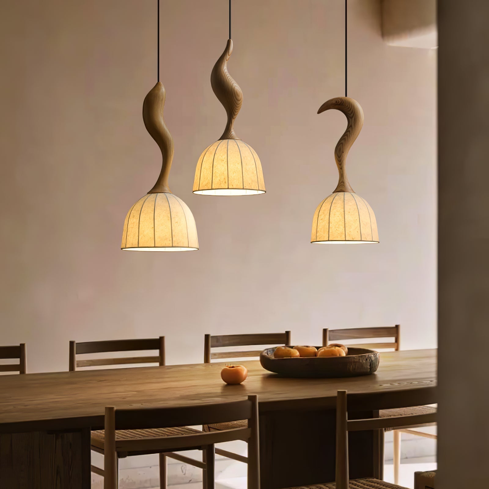 Colire Creativity Twisted Wood Pendant Light-Neutral Decor