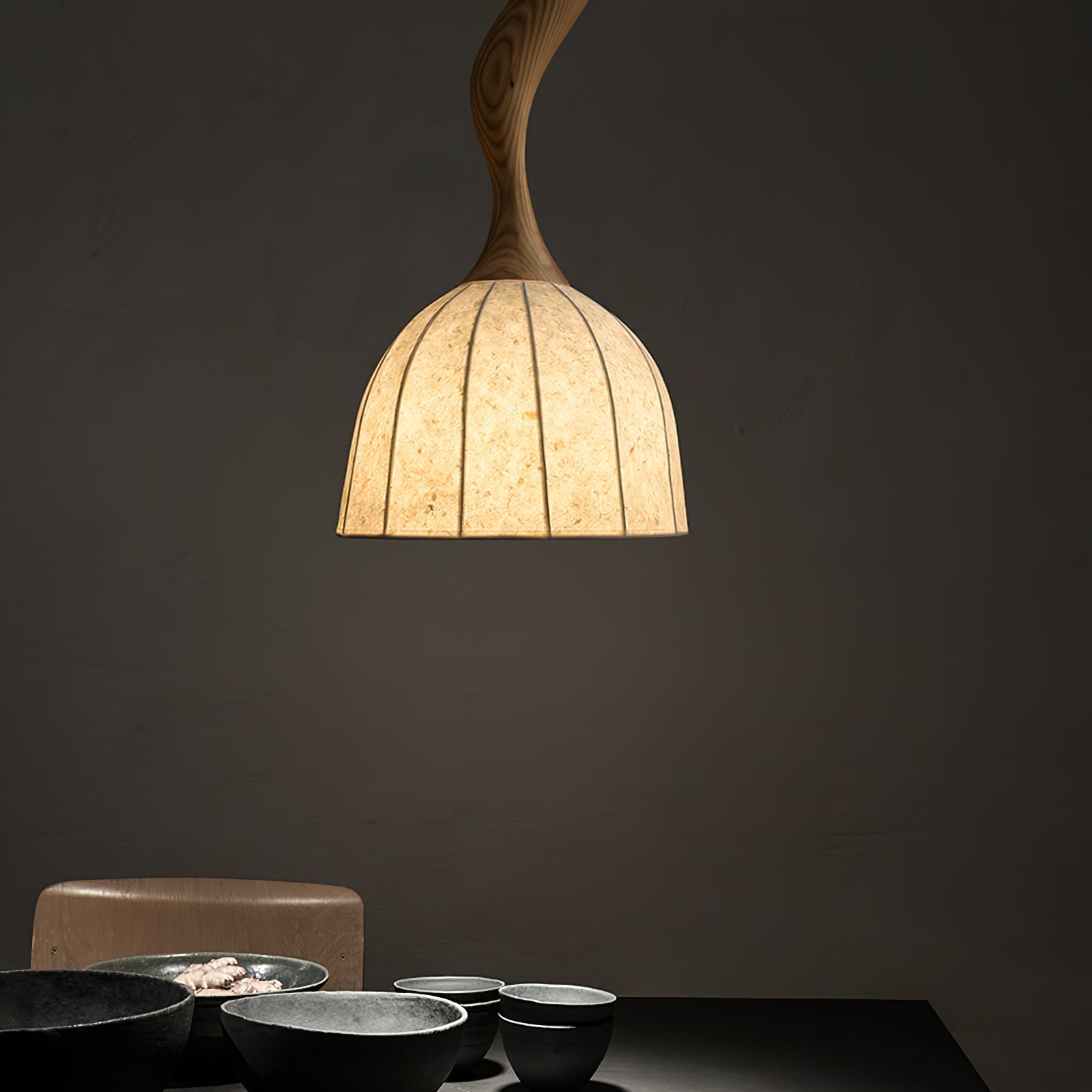 Colire Creativity Twisted Wood Pendant Light-Neutral Decor