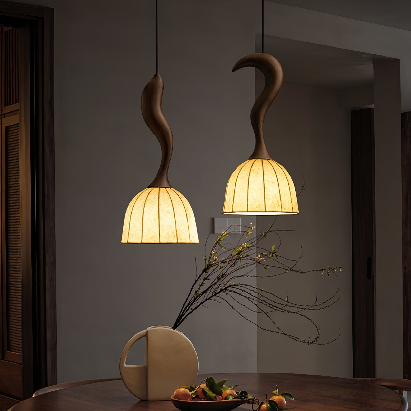 Colire Creativity Twisted Wood Pendant Light-Neutral Decor