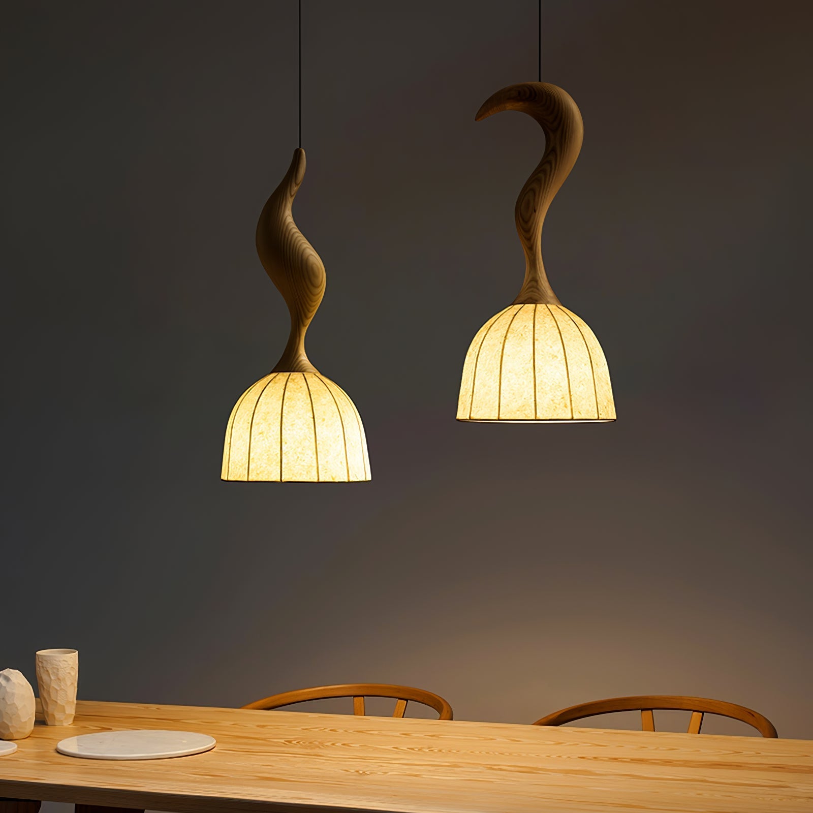 Colire Creativity Twisted Wood Pendant Light-Neutral Decor