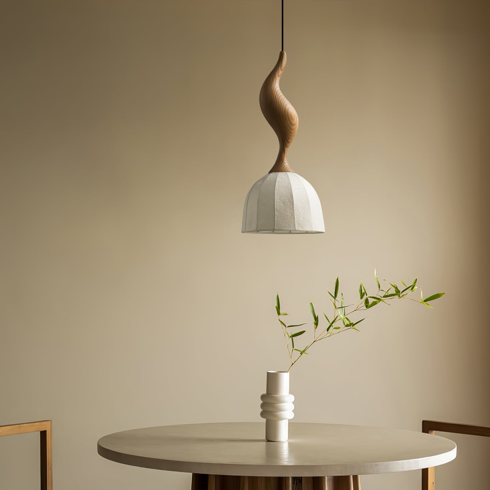 Colire Creativity Twisted Wood Pendant Light-Neutral Decor