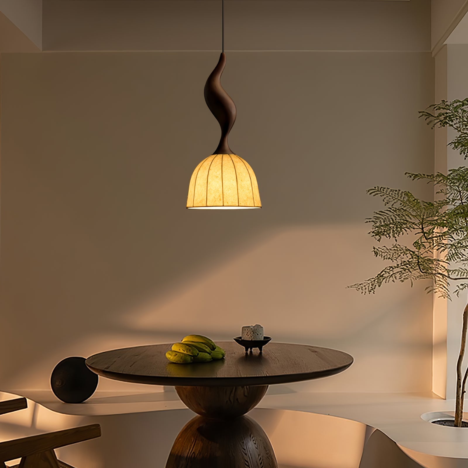 Colire Creativity Twisted Wood Pendant Light-Neutral Decor