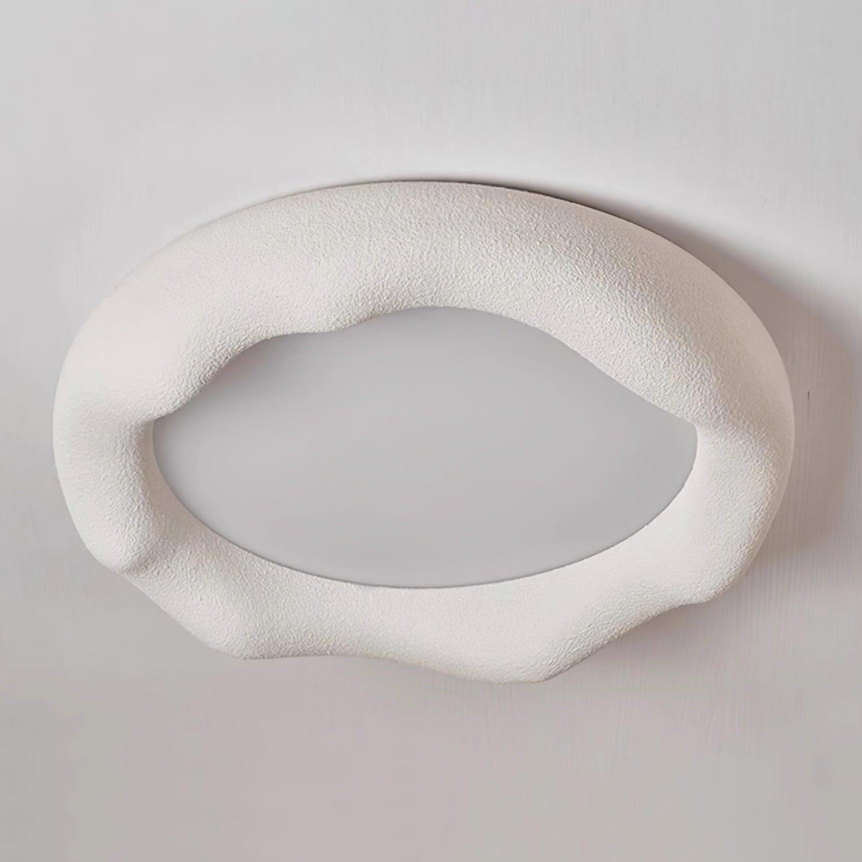Ceiling Light Organic Resin and Fiberglass Fixture in Beige