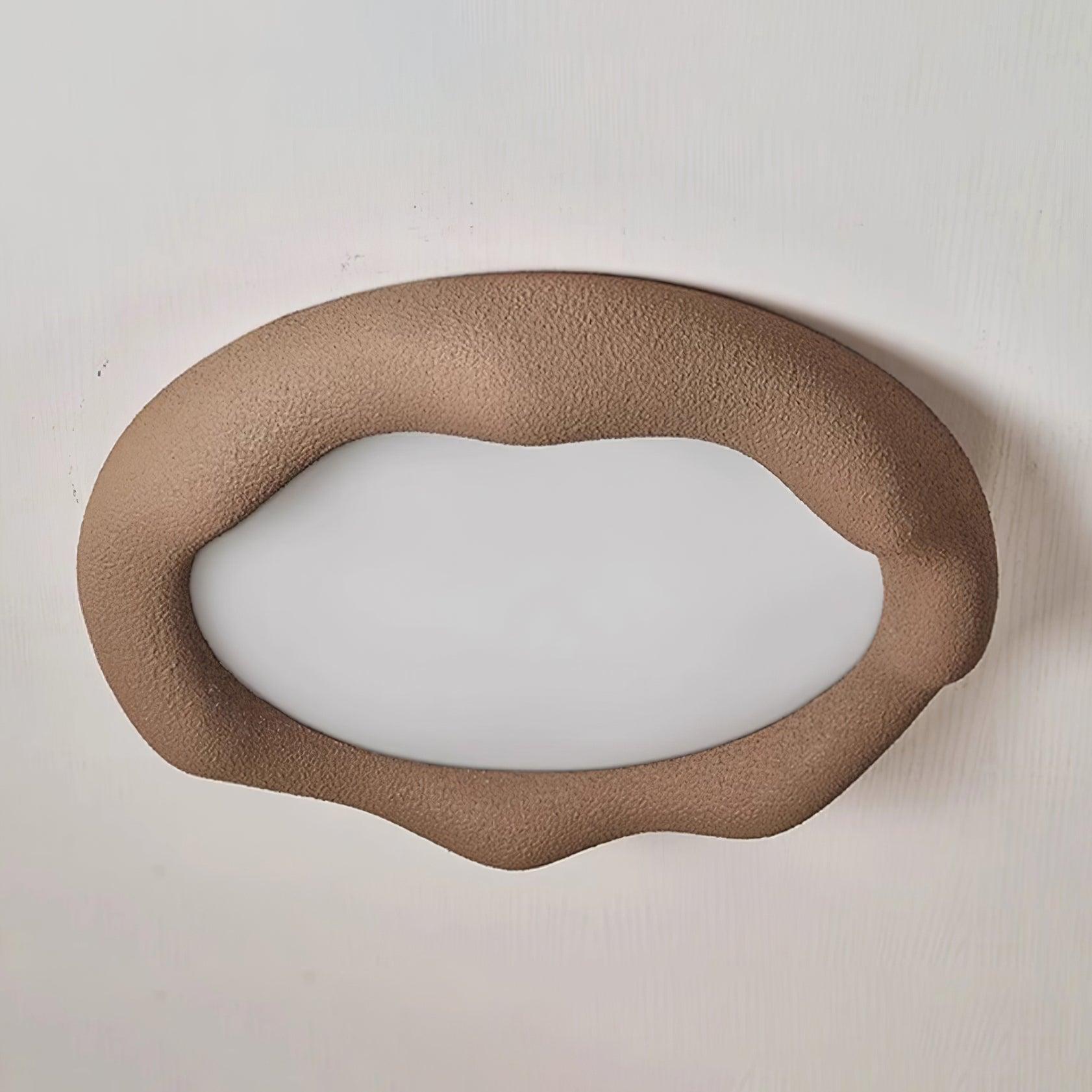 Ceiling Light Organic Resin and Fiberglass Fixture in Beige