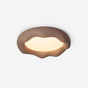 Ceiling Light Organic Resin and Fiberglass Fixture in Beige