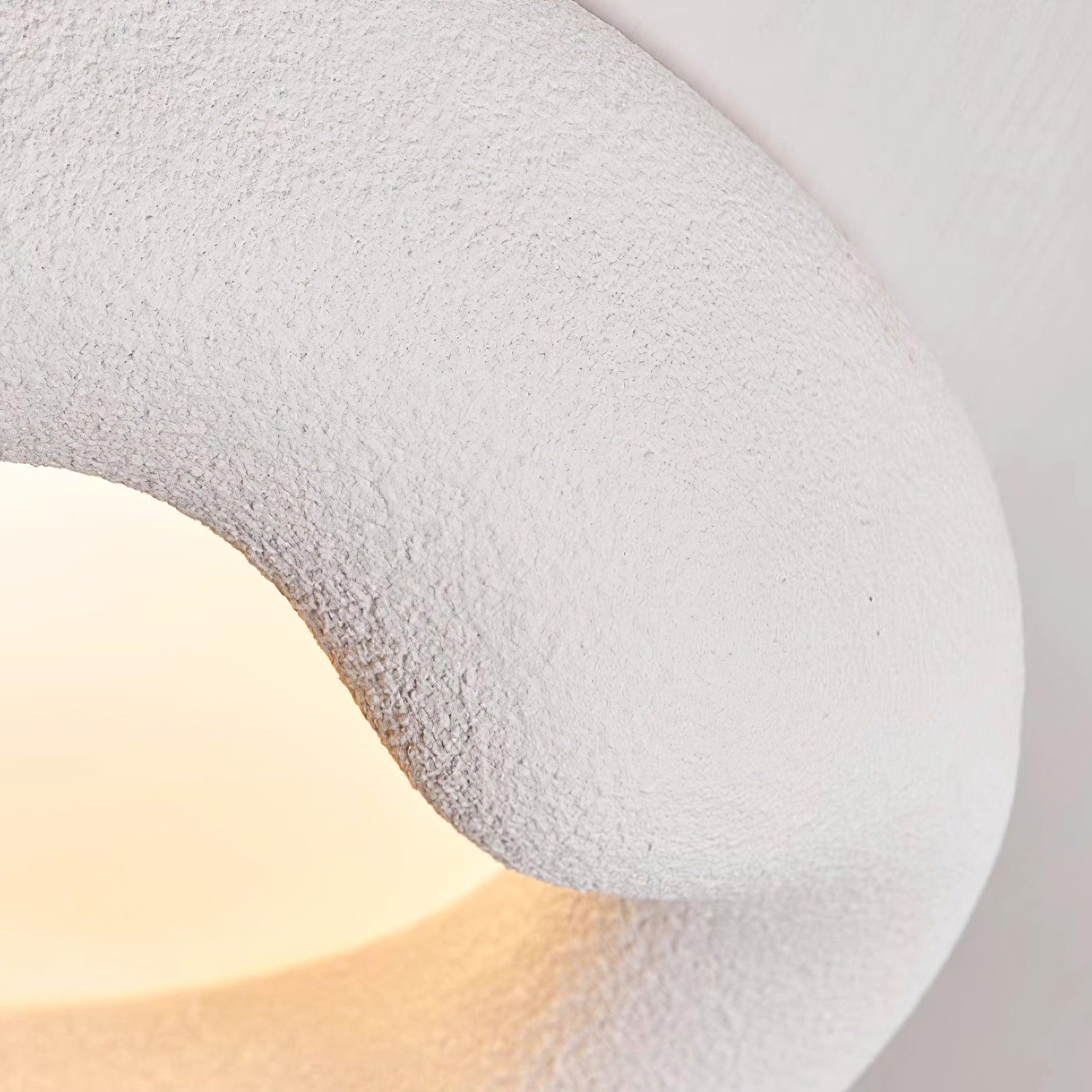 Ceiling Light Organic Resin and Fiberglass Fixture in Beige