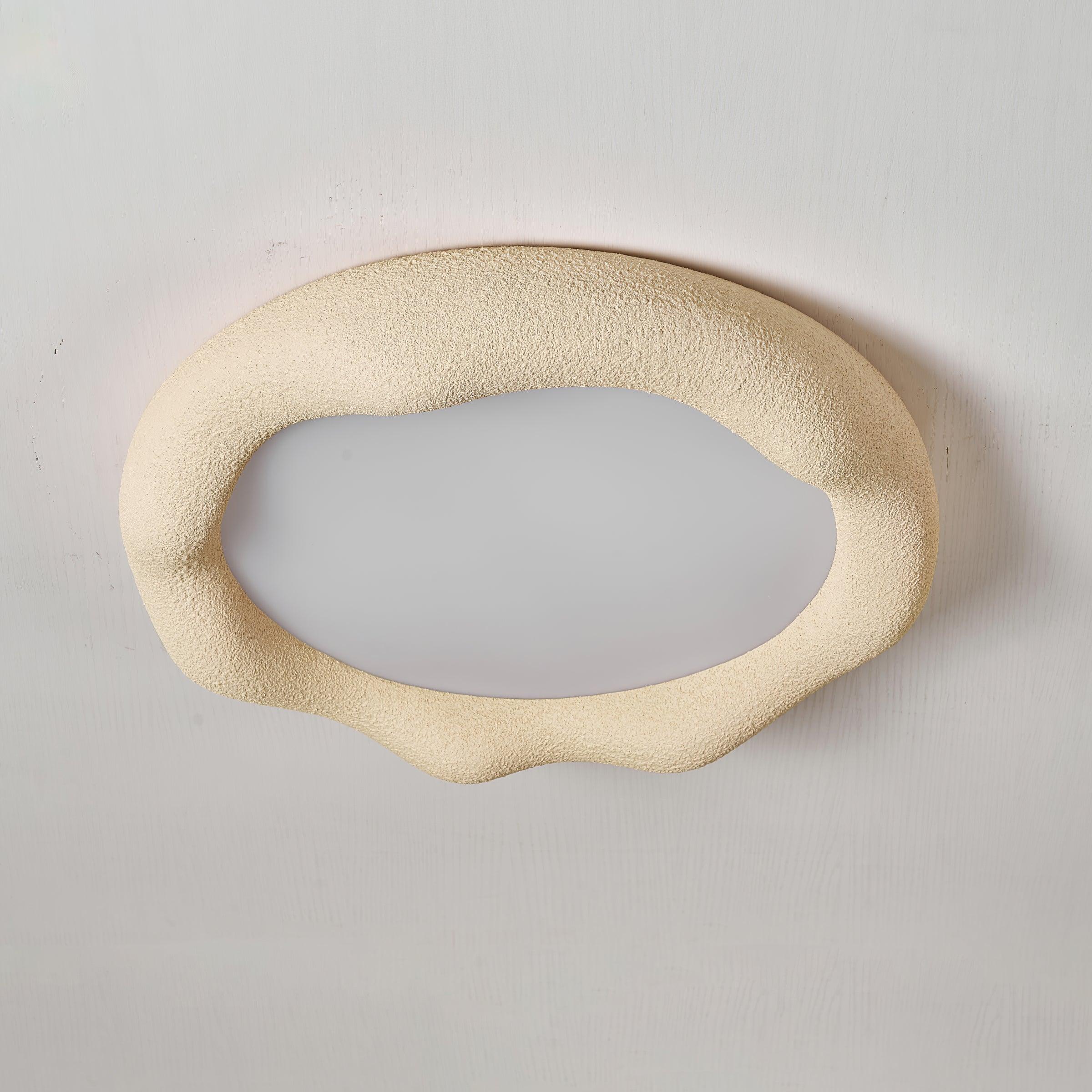 Ceiling Light Organic Resin and Fiberglass Fixture in Beige