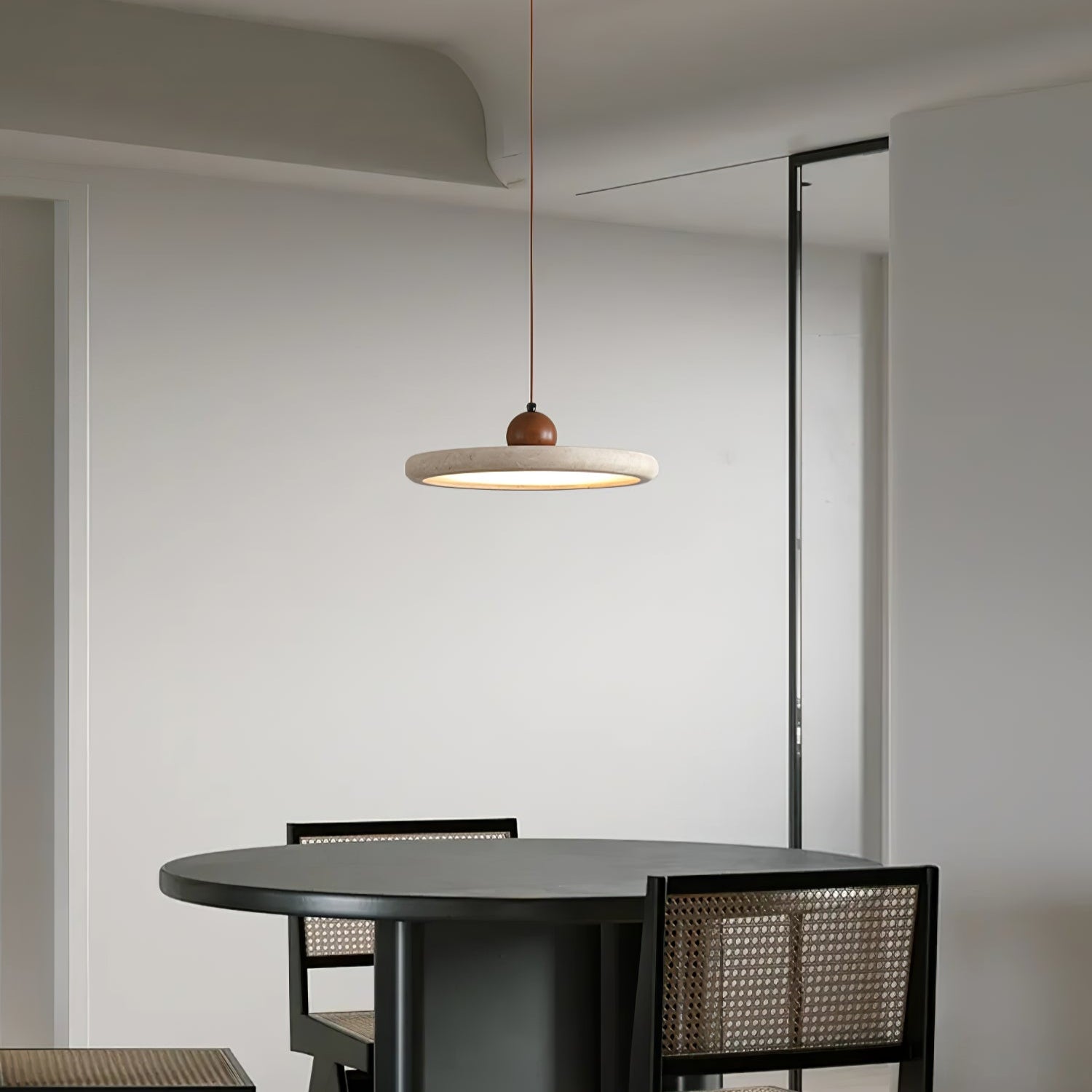 Eurliryra Disc Sphere Travertine Pendant Light-Neutral Decor