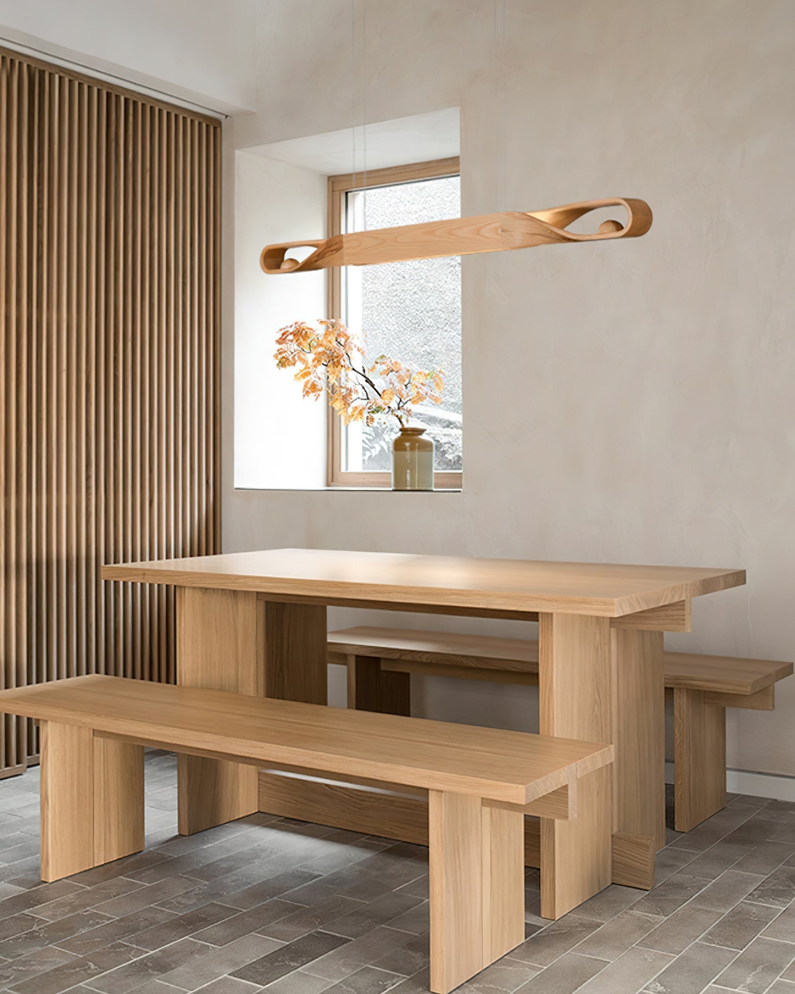 Lemior Pendant Lamp Wood Curved Minimalist-Neutral Decor