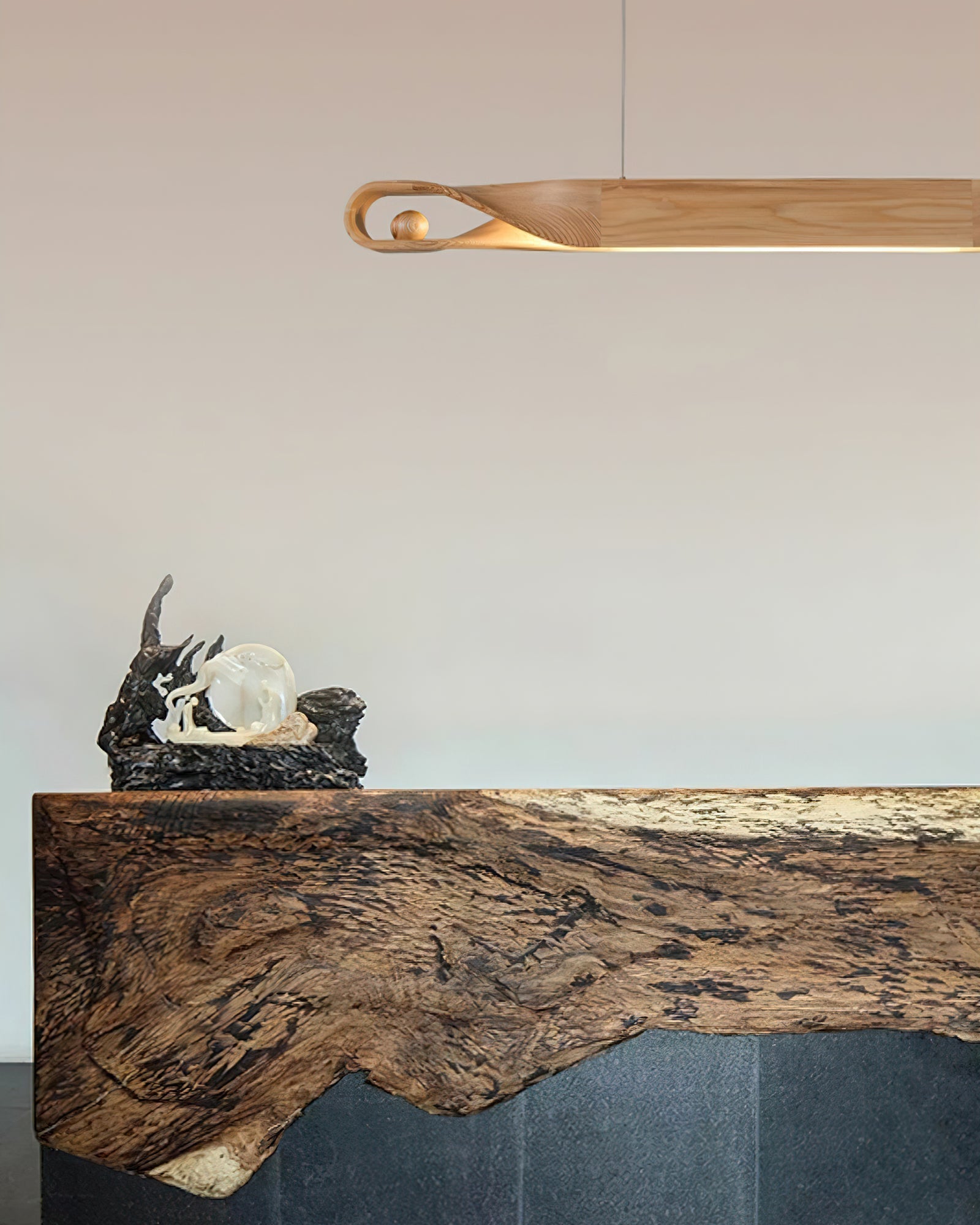 Lemior Pendant Lamp Wood Curved Minimalist-Neutral Decor