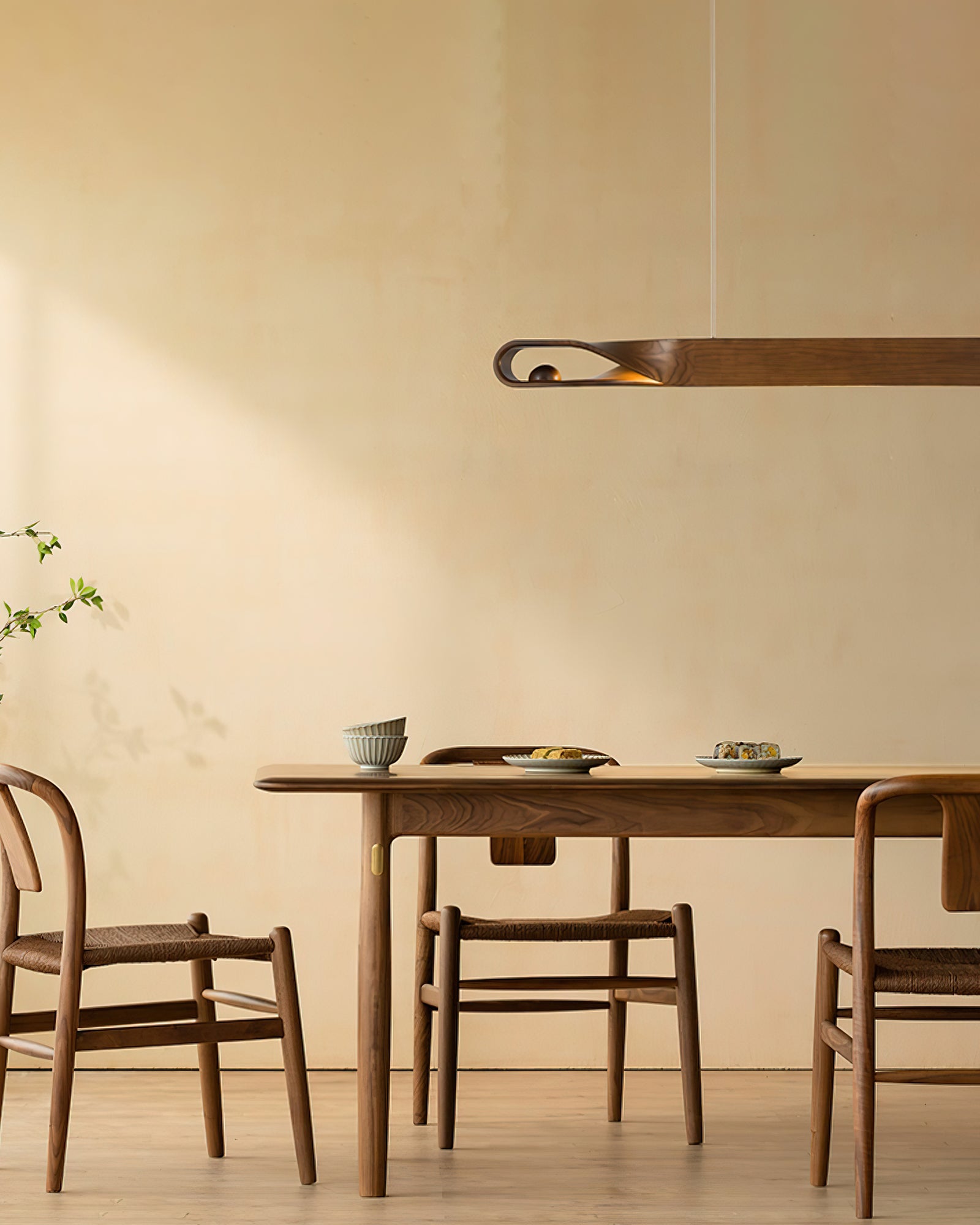 Lemior Pendant Lamp Wood Curved Minimalist-Neutral Decor