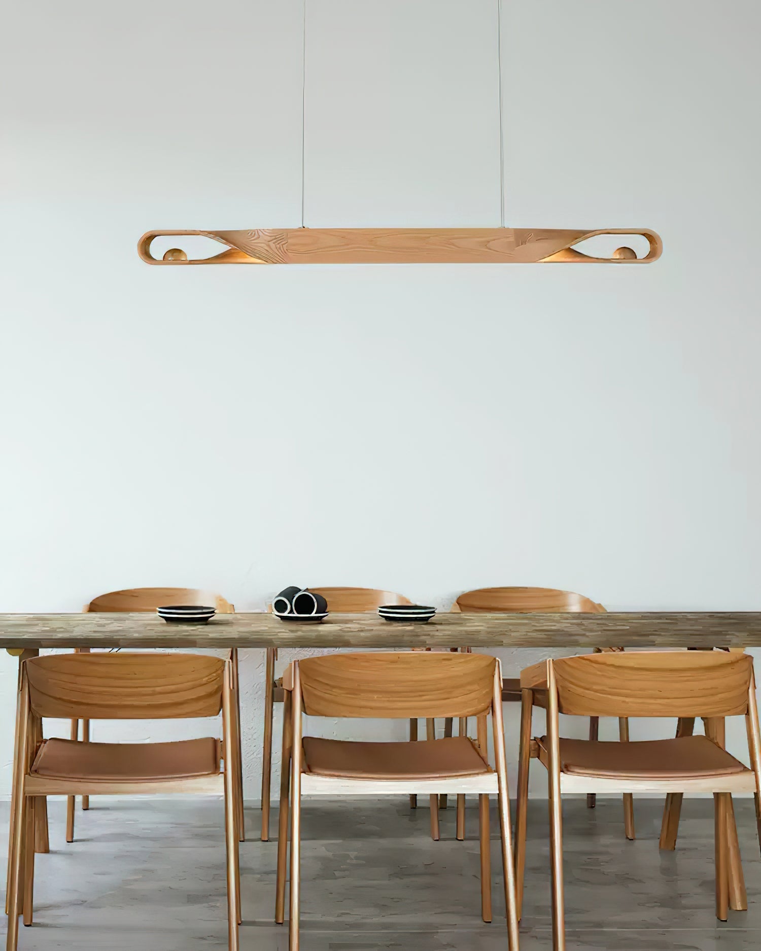 Lemior Pendant Lamp Wood Curved Minimalist-Neutral Decor