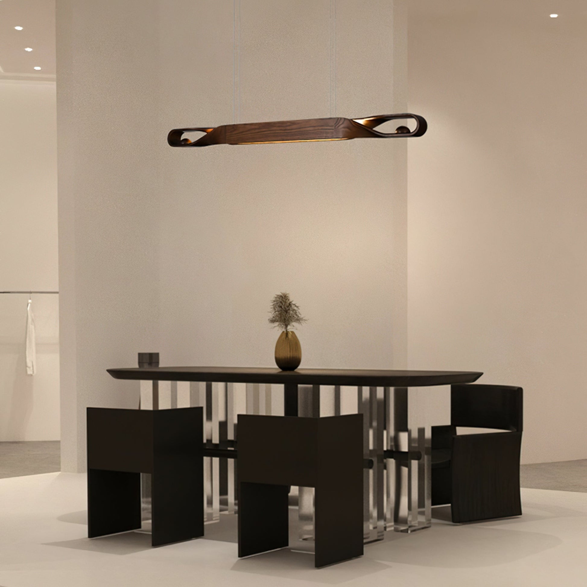 Lemior Pendant Lamp Wood Curved Minimalist-Neutral Decor